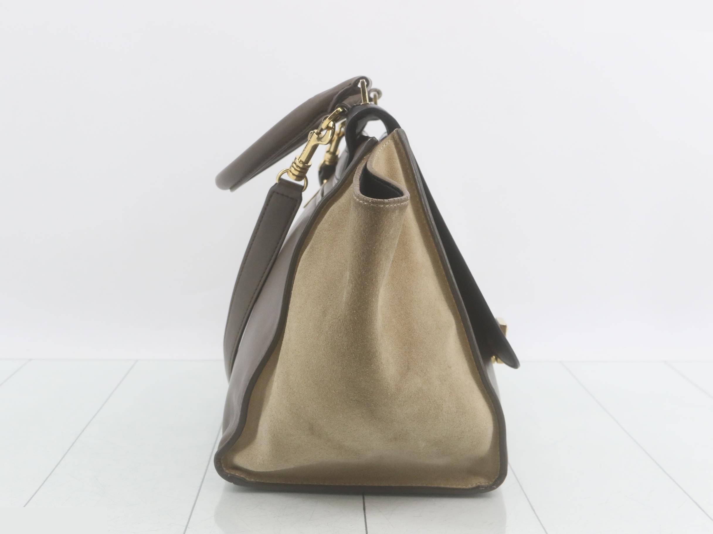 Trapeze Leather Suede 2-Way Semi-Shoulder/Handbag — view 4