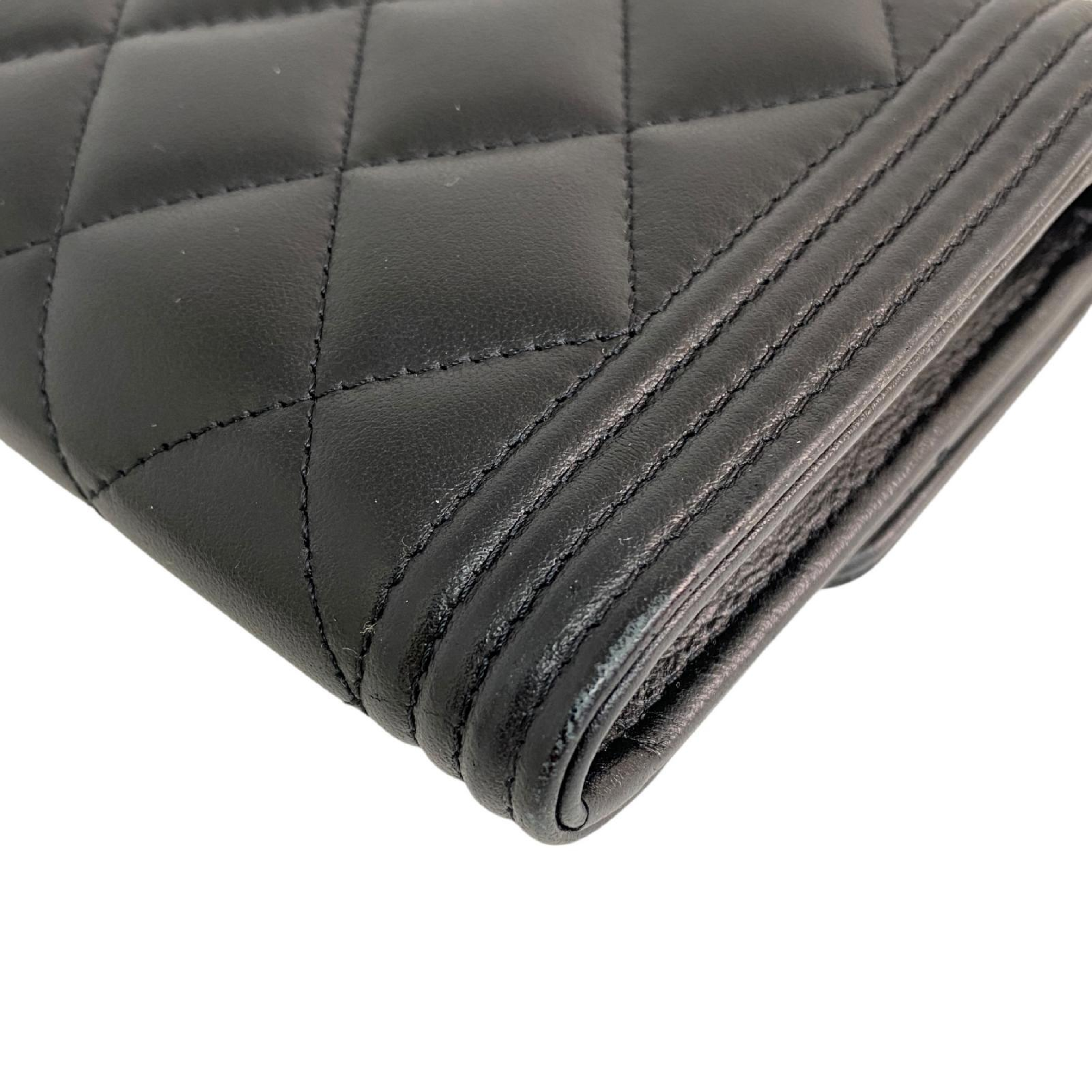 【*Shipped from: Hong Kong*】CHANEL Black Lambskin Boy No.26 Long Wallet — view 11
