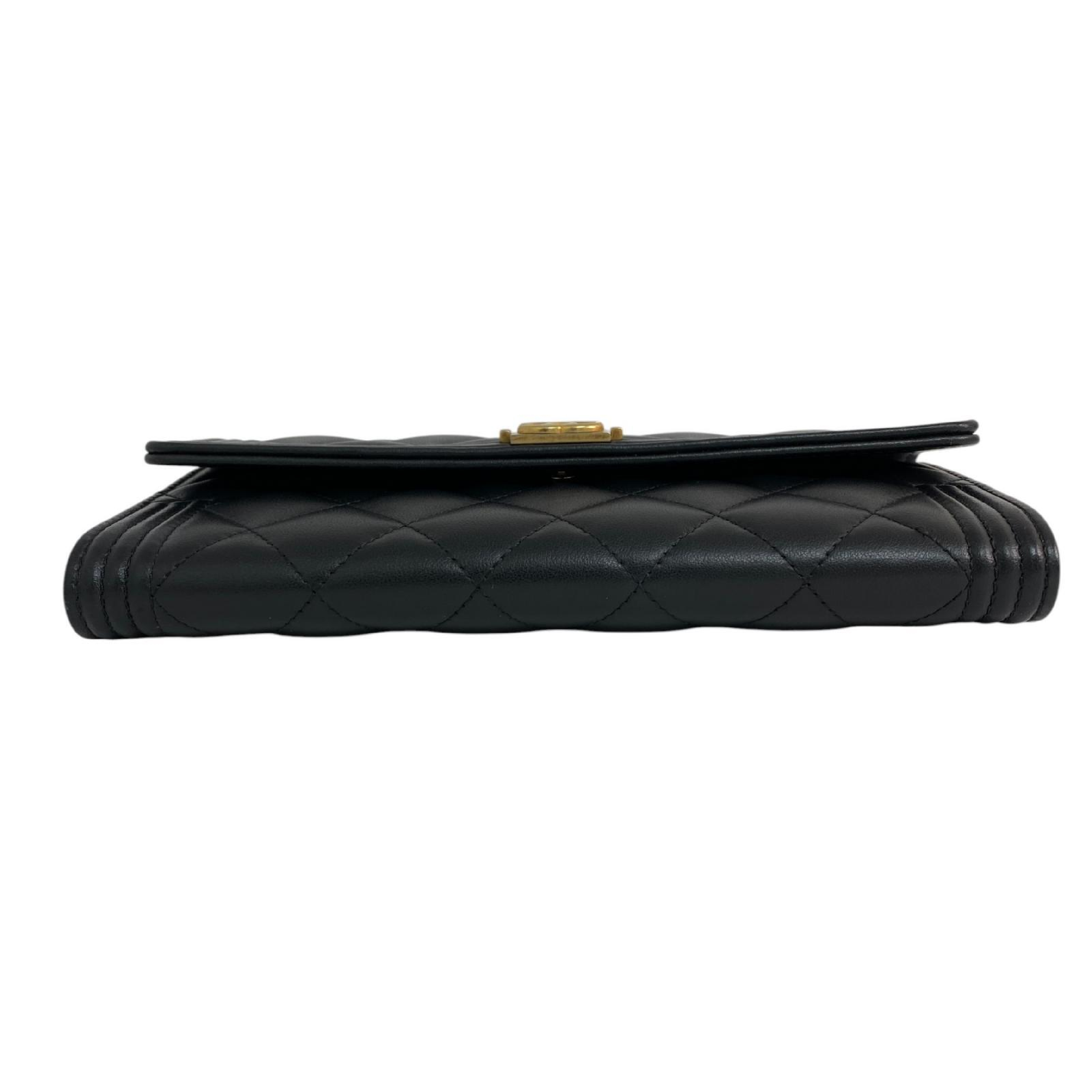 【*Shipped from: Hong Kong*】CHANEL Black Lambskin Boy No.26 Long Wallet — view 3