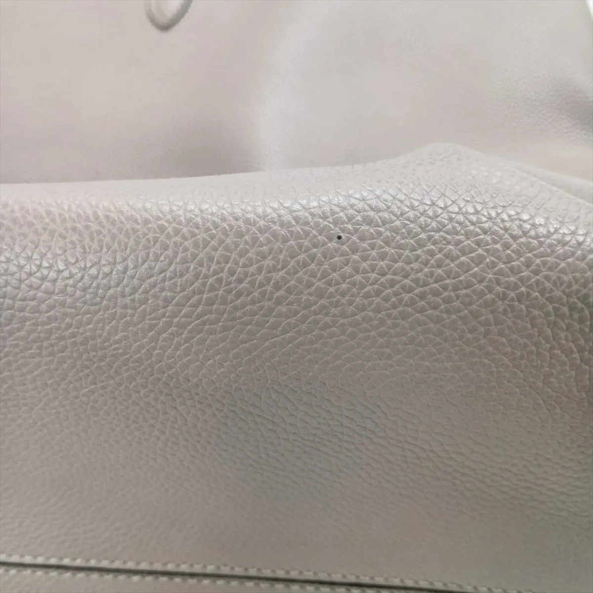 Leather Tote Bag, Beige, 7VA610 — view 11