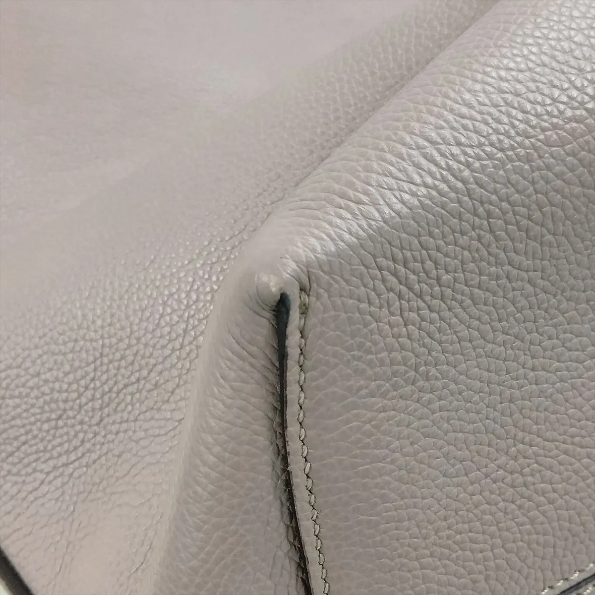 Leather Tote Bag, Beige, 7VA610 — view 12