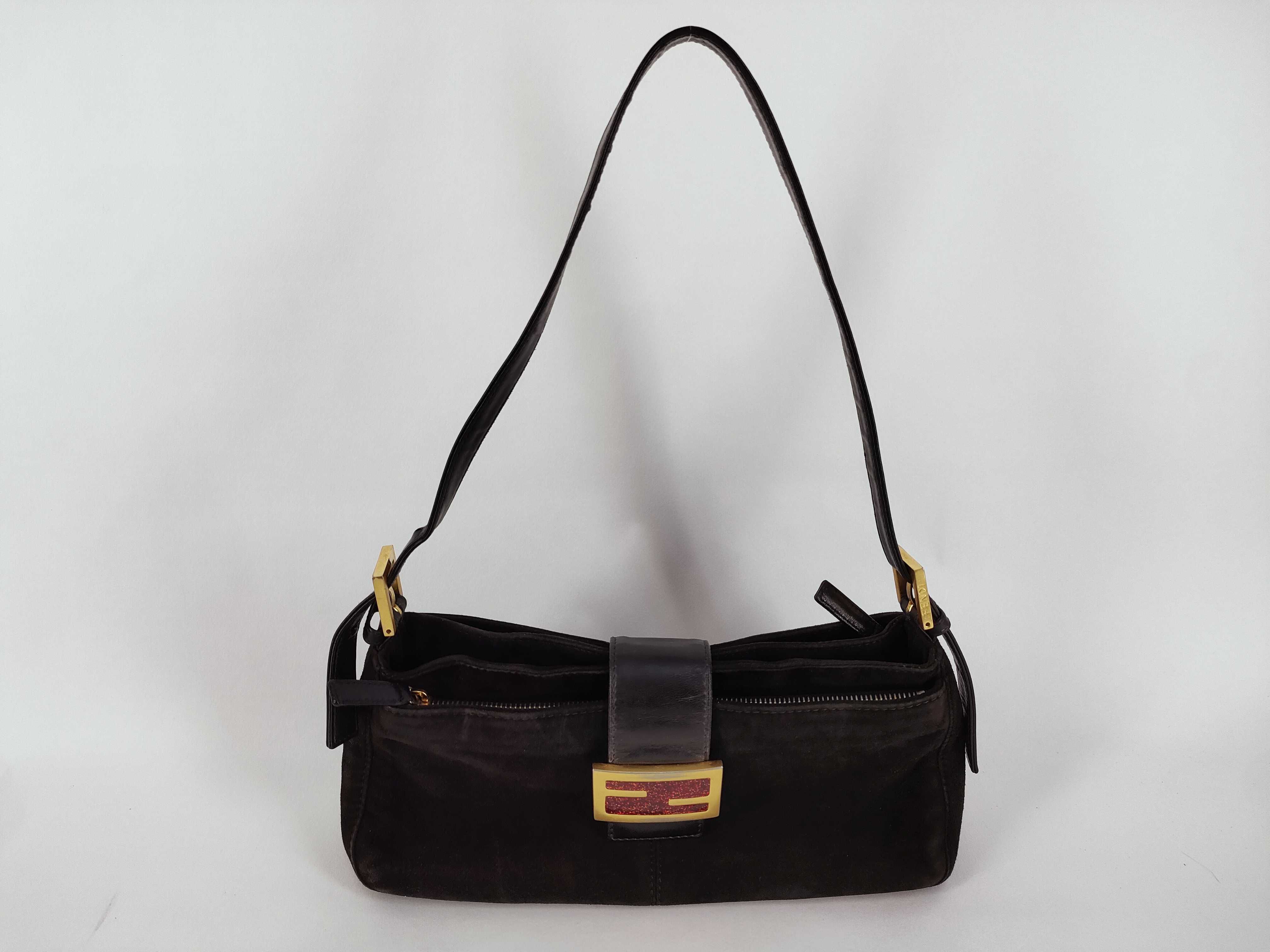 Mamma / FENDI / Mamma Baguette / Suede / Glitter / One-Shoulder Bag