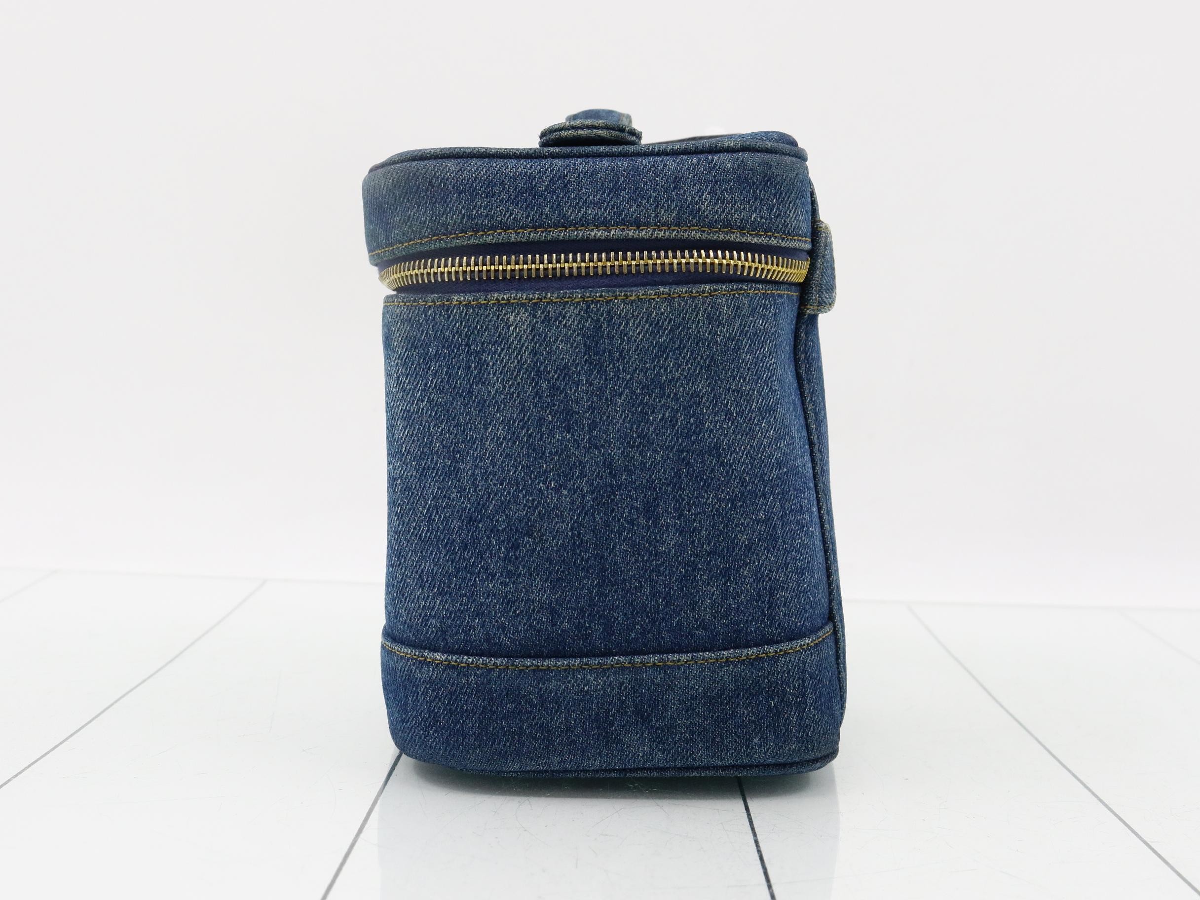 Denim, large Coco vanity bag, stickers — view 3