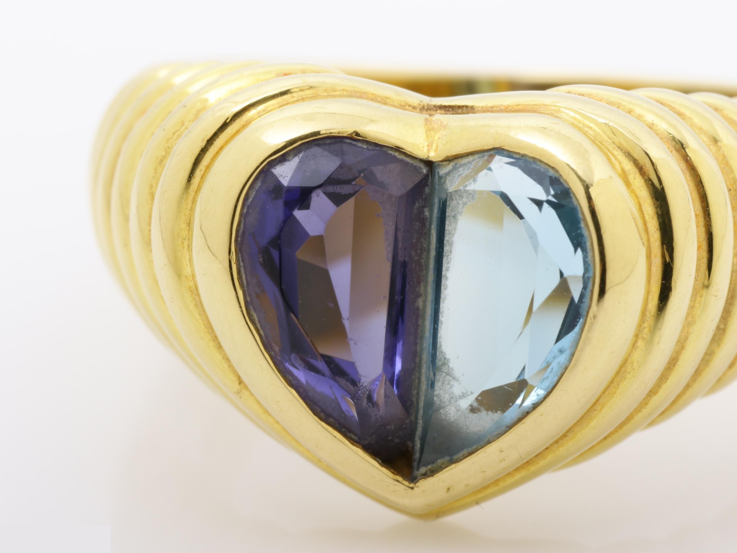 Ring, 750 Gold (YG), Doppio Baccherato, Heart Design, Jewelry, Size 11 — view 2