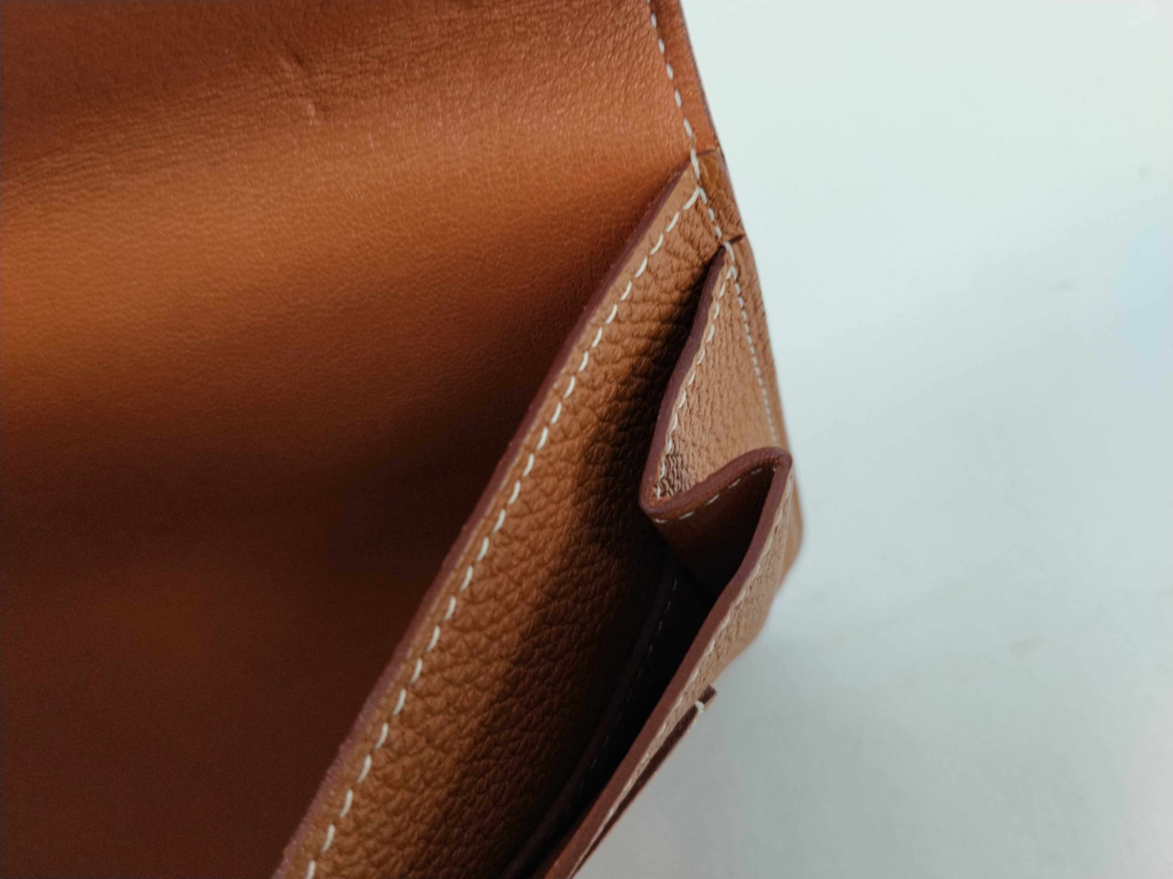 Dogon Duo GM Long Wallet, Gold Togo Leather, T Stamp, Silver Hardware — view 12