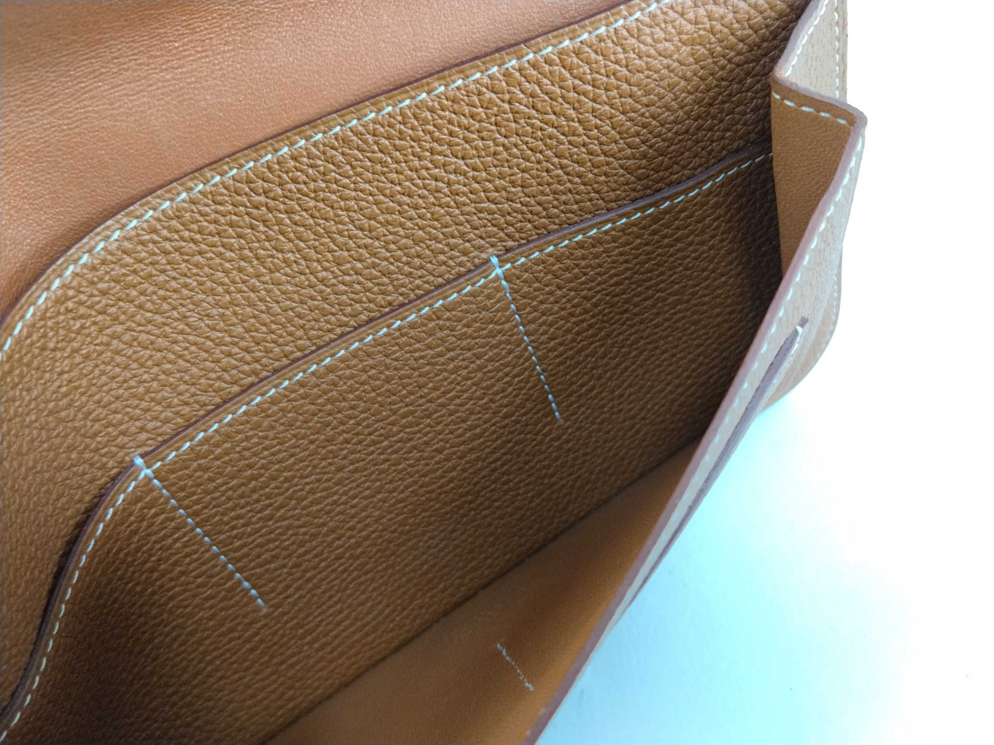 Dogon Duo GM Long Wallet, Gold Togo Leather, T Stamp, Silver Hardware — view 13
