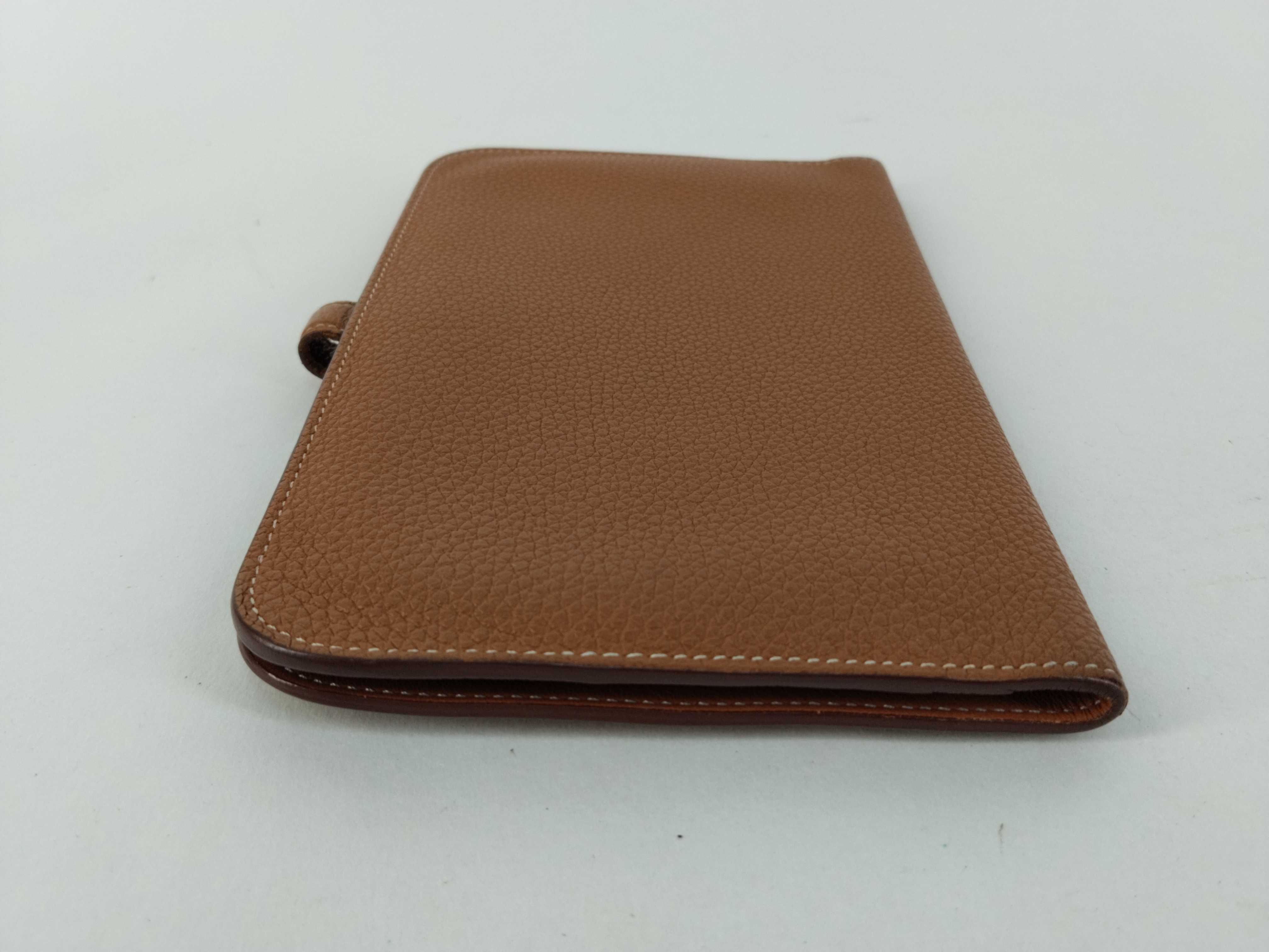 Dogon Duo GM Long Wallet, Gold Togo Leather, T Stamp, Silver Hardware — view 6