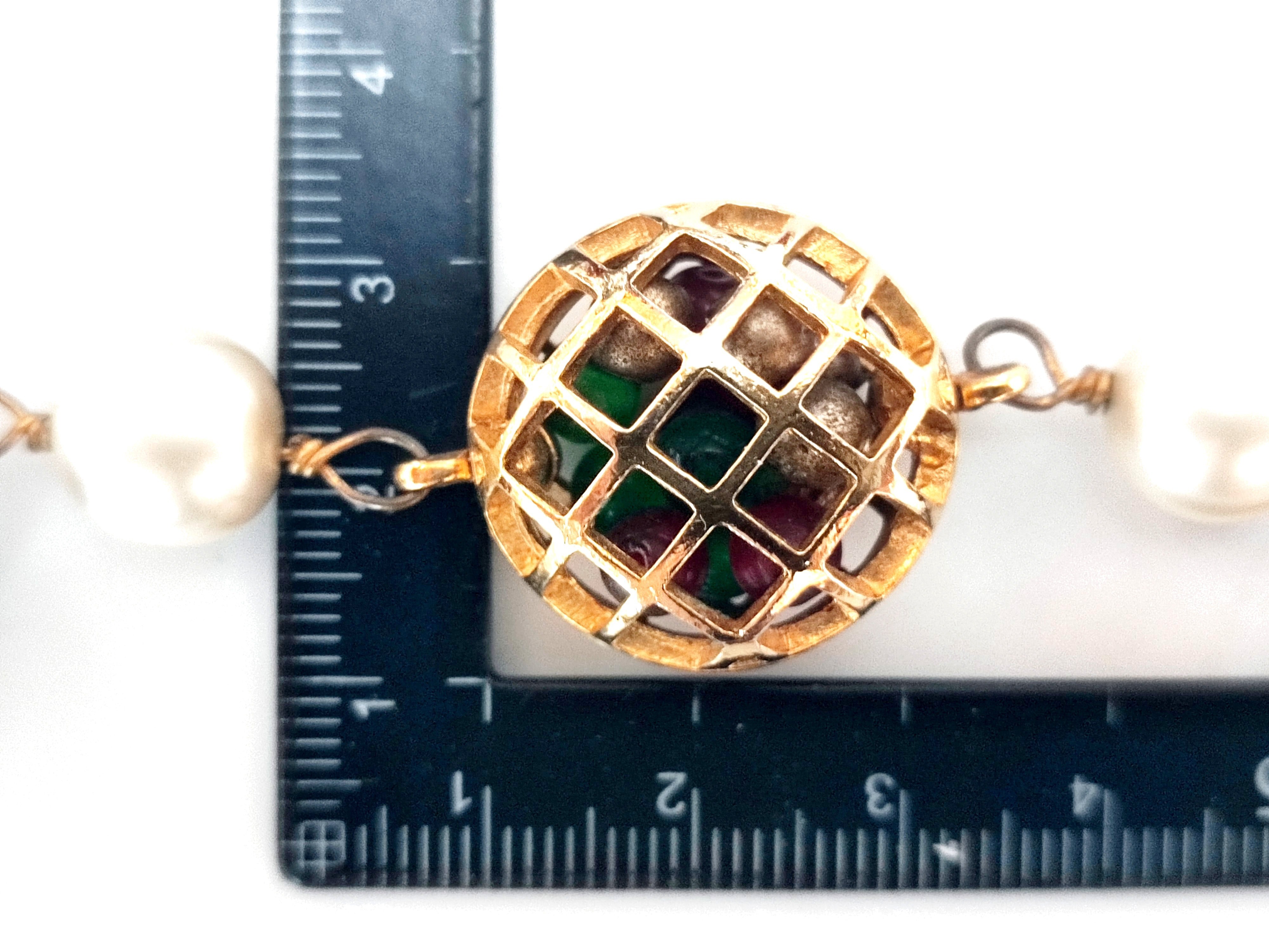 Basket, colored ball, pearl necklace, neck circumference approximately 90cm — view 3