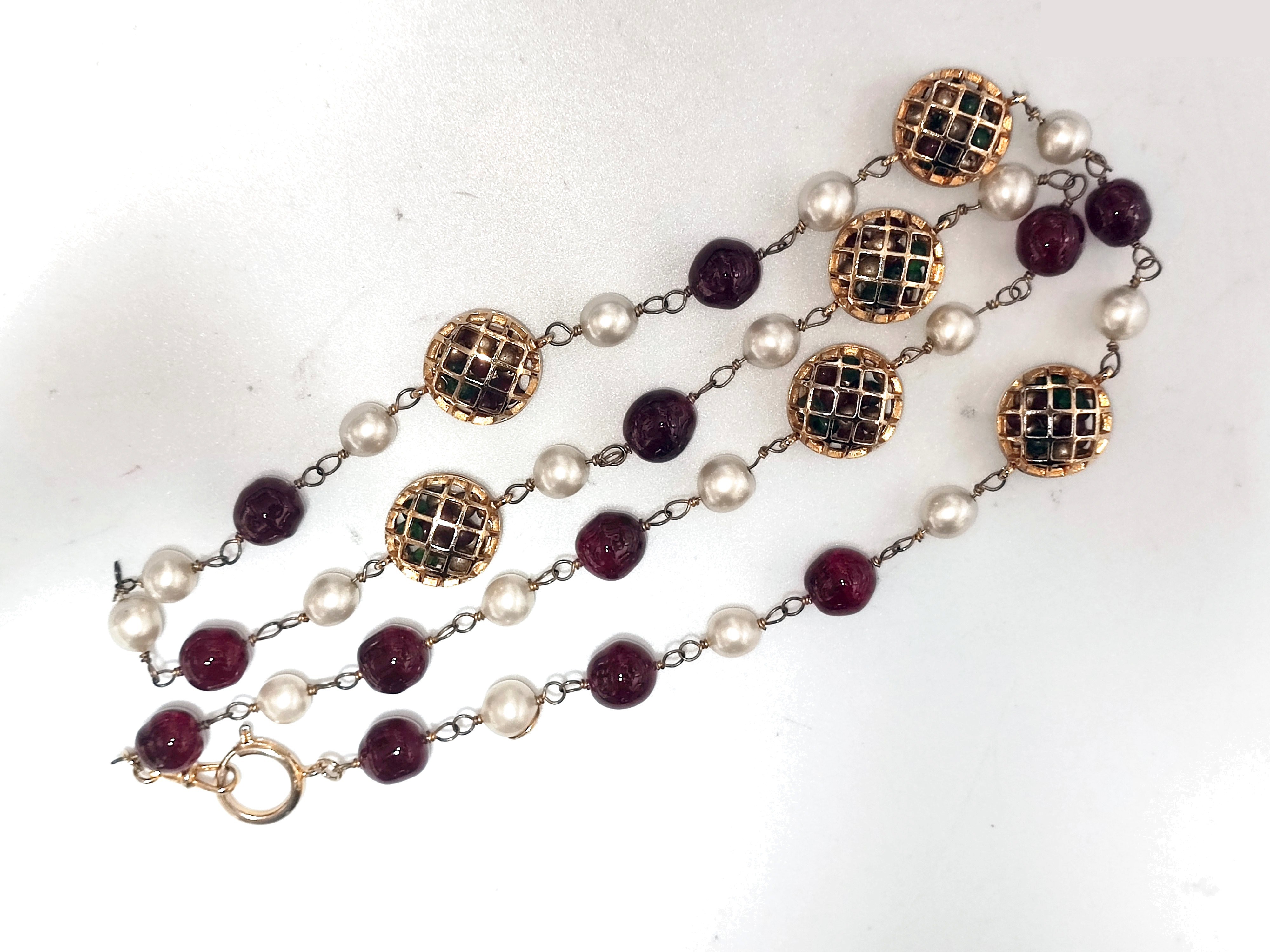 Basket, colored ball, pearl necklace, neck circumference approximately 90cm — view 5