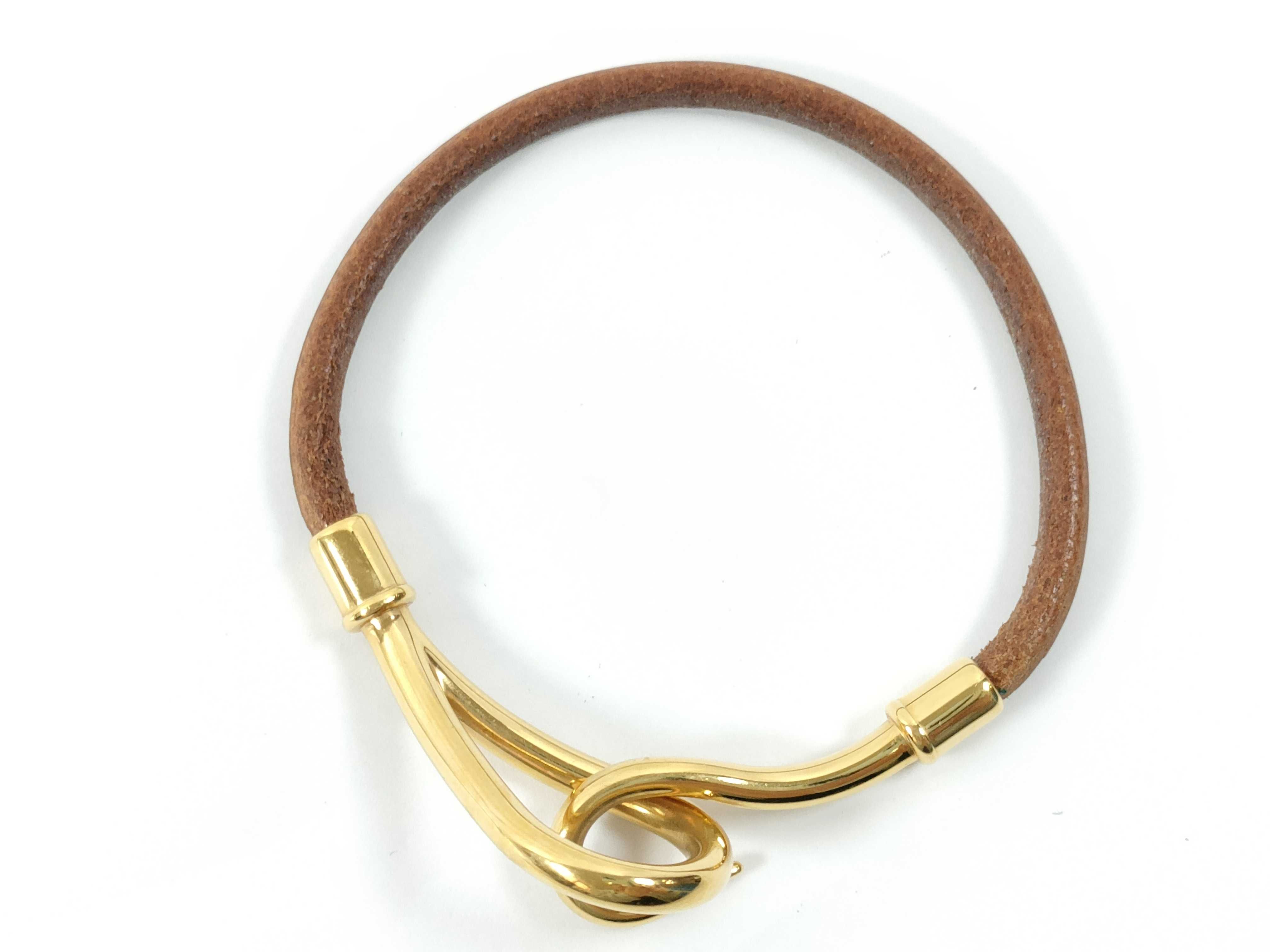 Jumbo Leather Brown Gold Hardware Bracelet Bracelet/Bangle