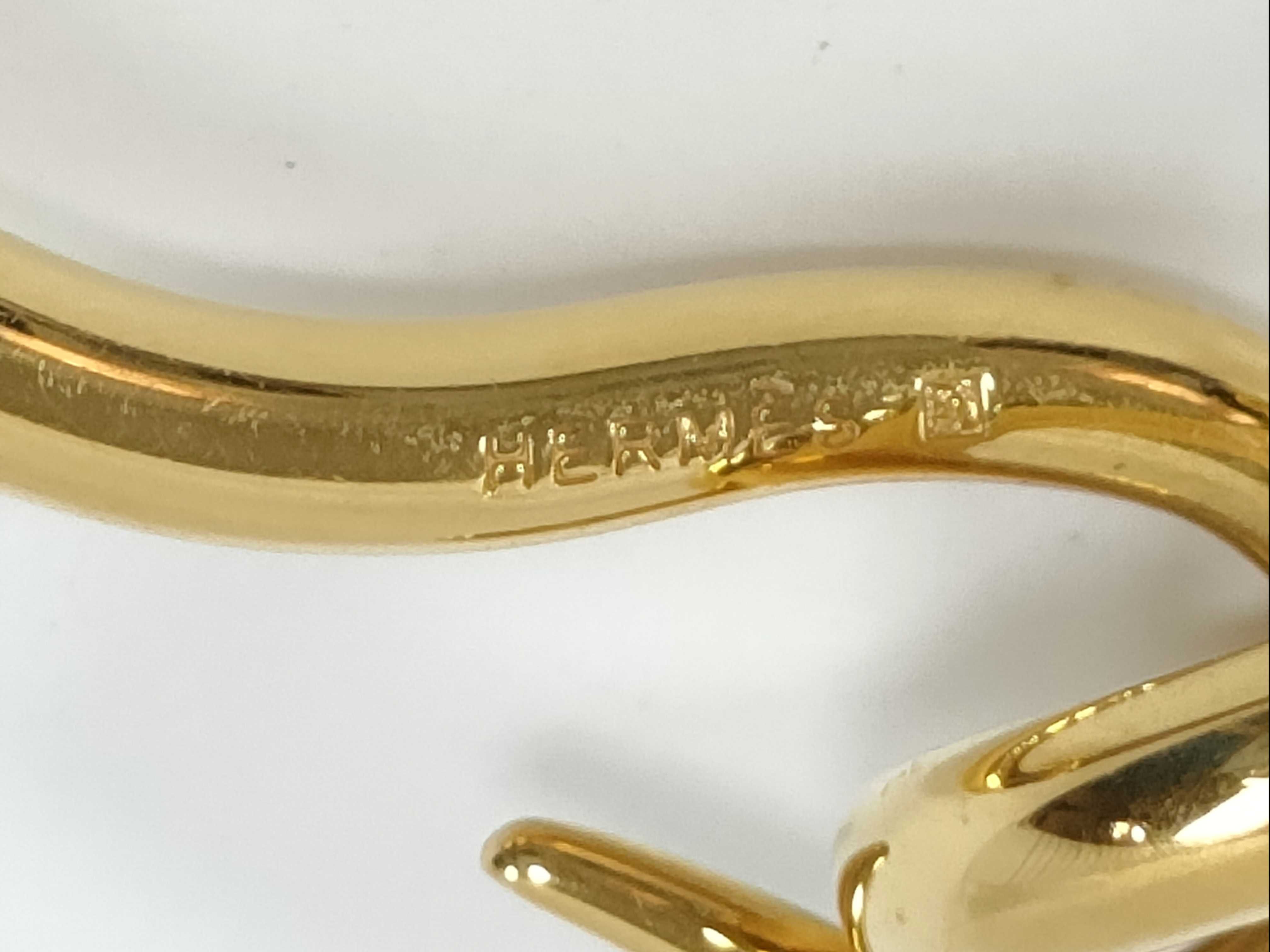 Jumbo Leather Brown Gold Hardware Bracelet Bracelet/Bangle — view 5