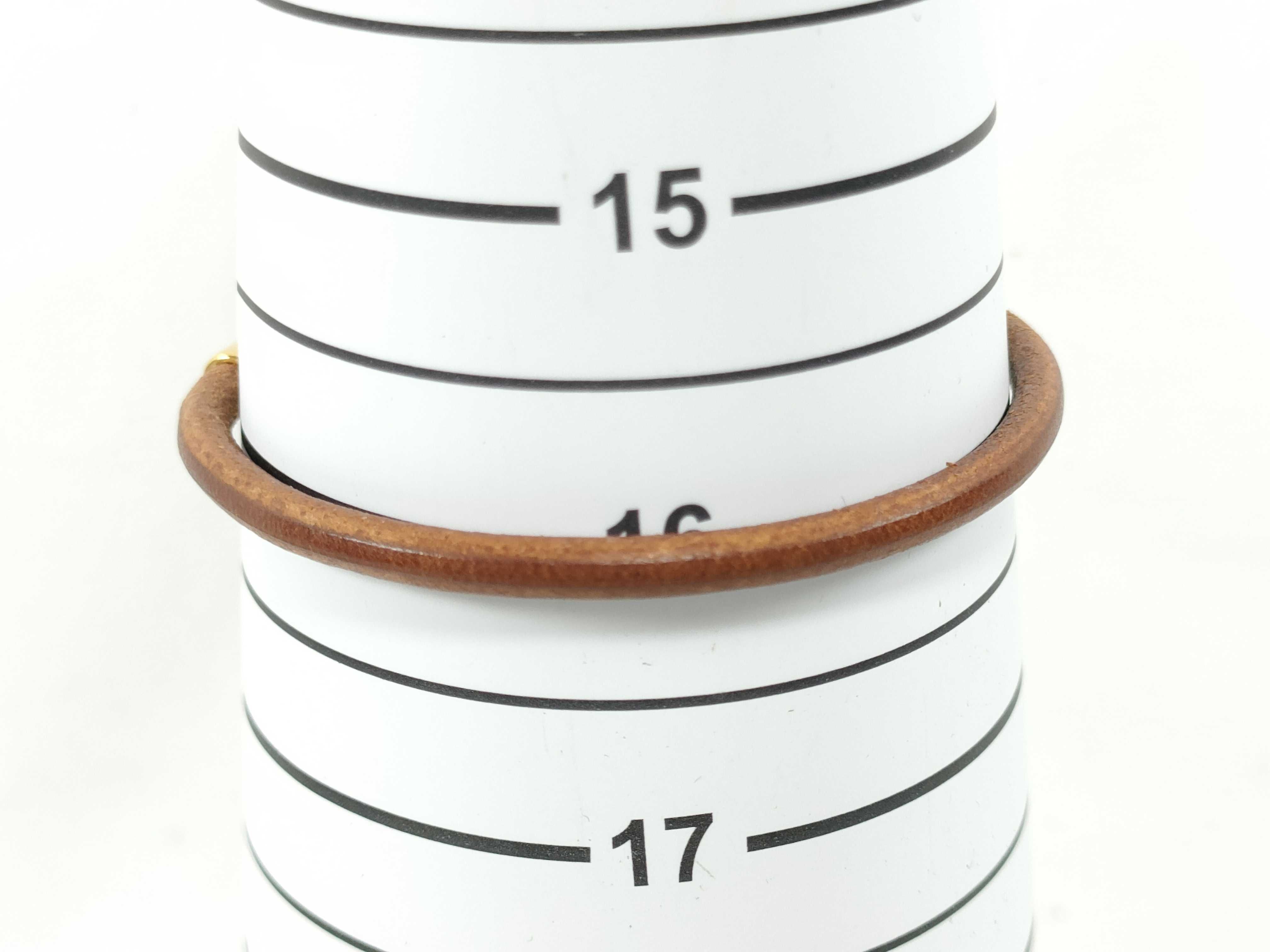Jumbo Leather Brown Gold Hardware Bracelet Bracelet/Bangle — view 6