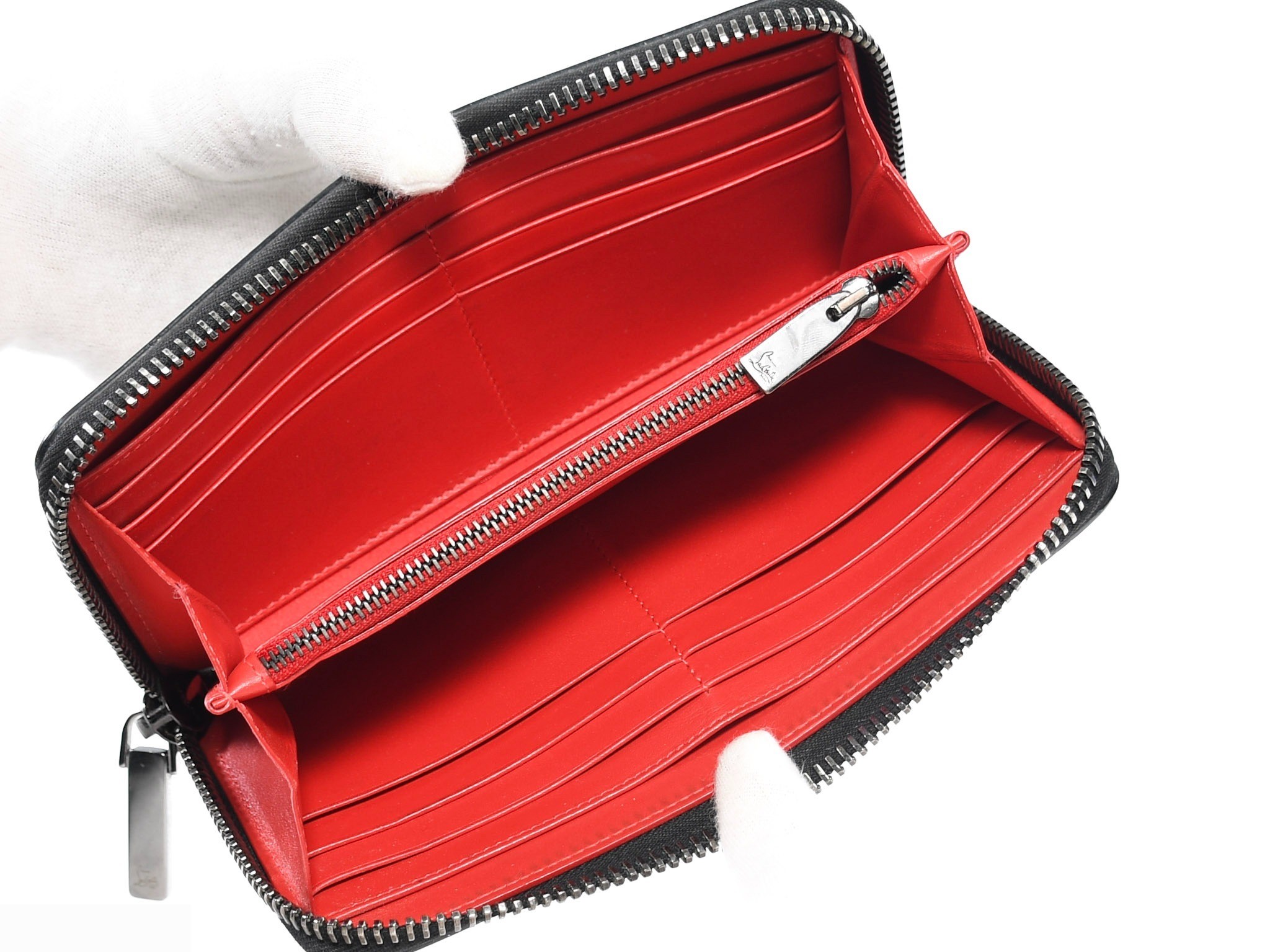 Comes with box and dust bag. Panettone round zipper wallet by Christian Louboutin. — view 8