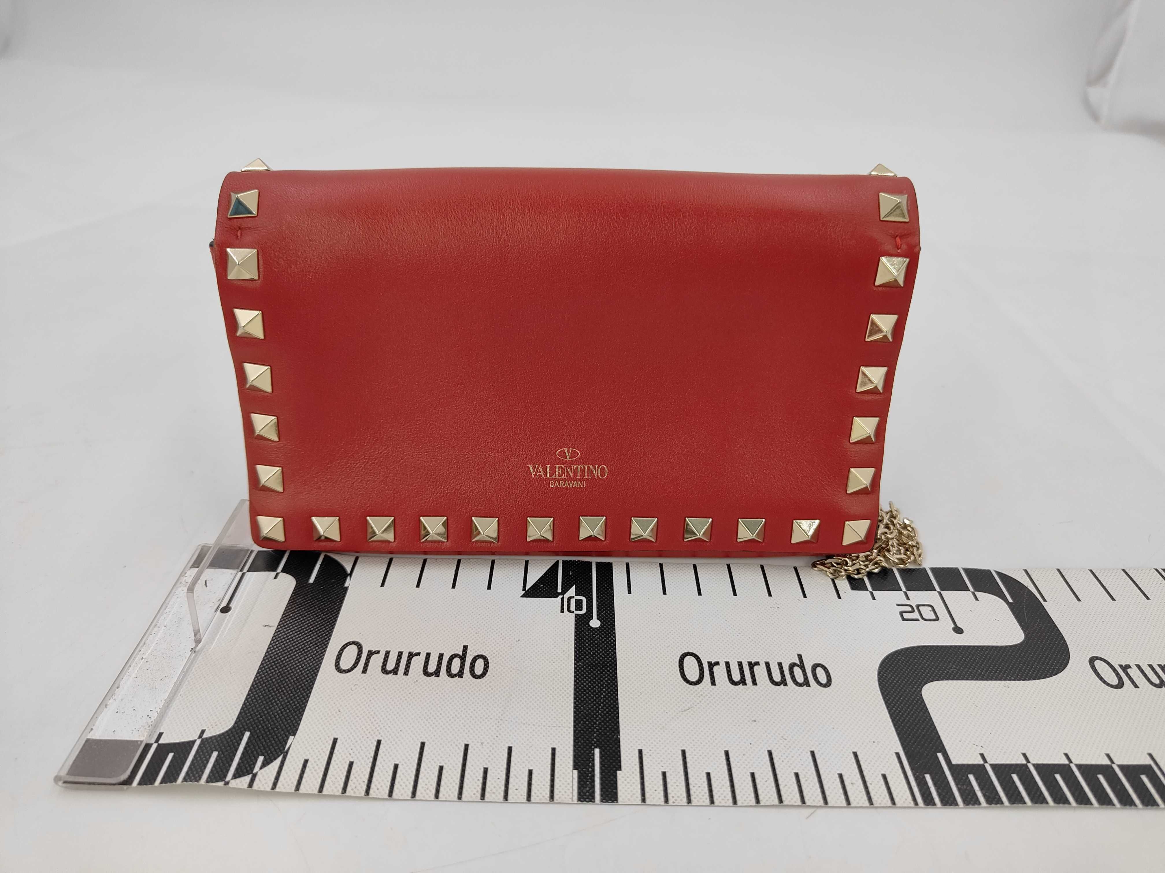 Red Calf Mini Stud Chain Shoulder Bag — view 2
