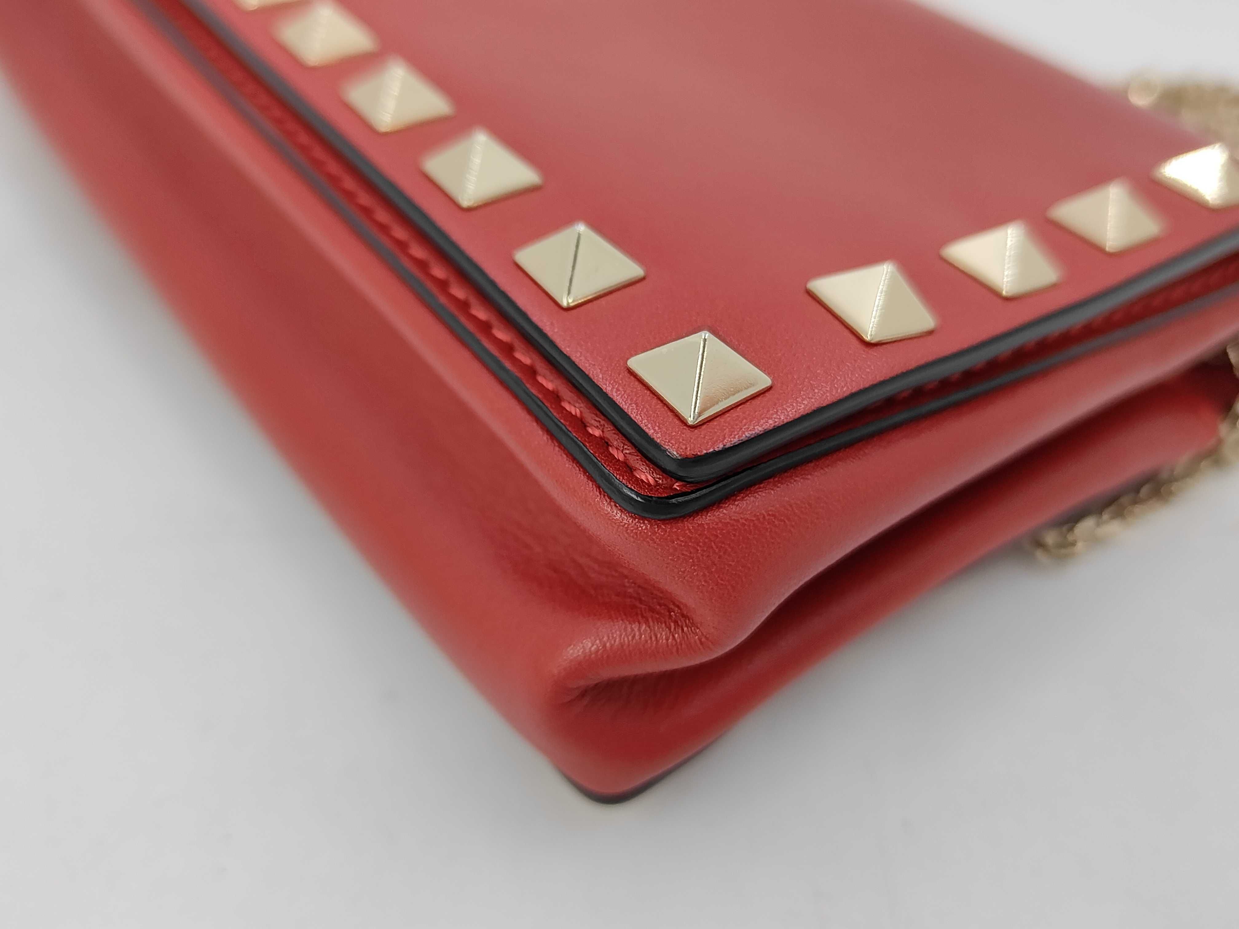 Red Calf Mini Stud Chain Shoulder Bag — view 4