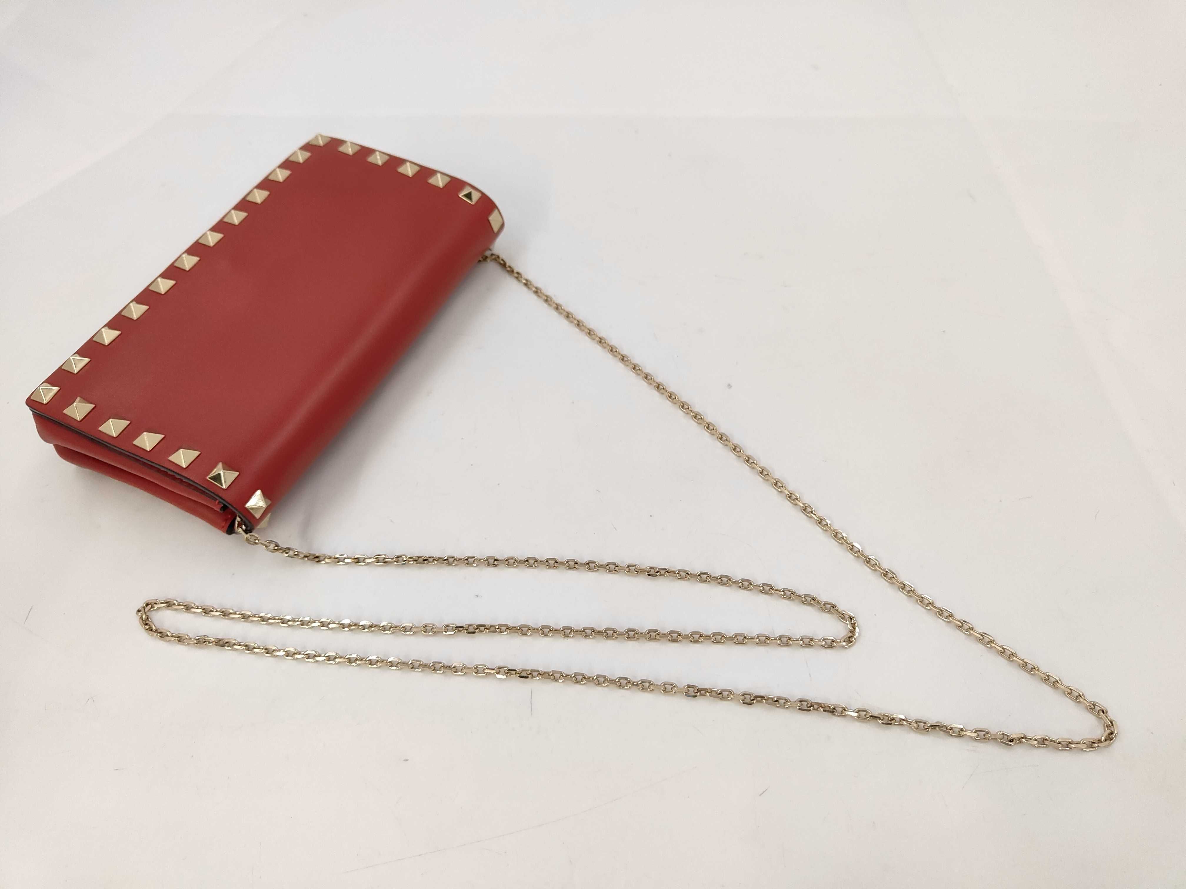 Red Calf Mini Stud Chain Shoulder Bag — view 5