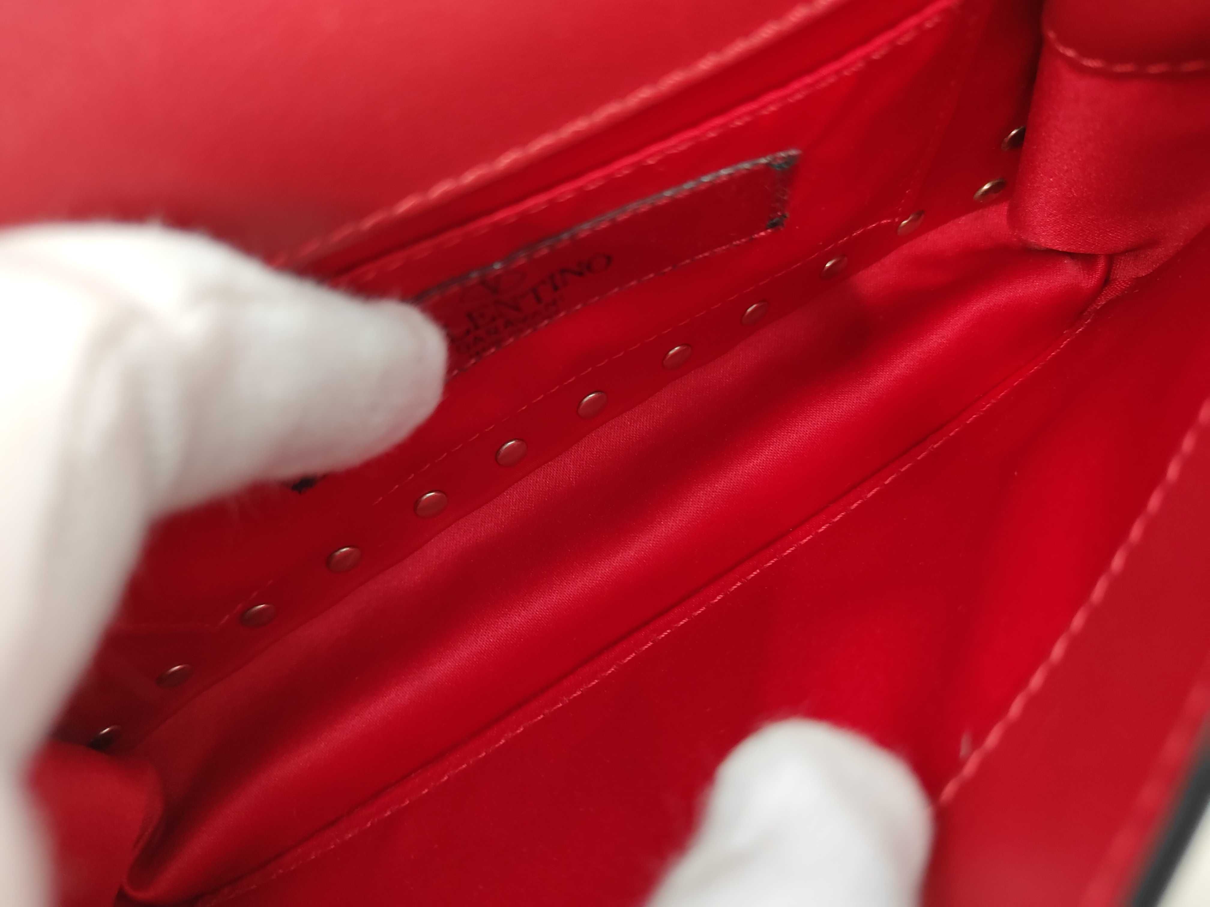 Red Calf Mini Stud Chain Shoulder Bag — view 9