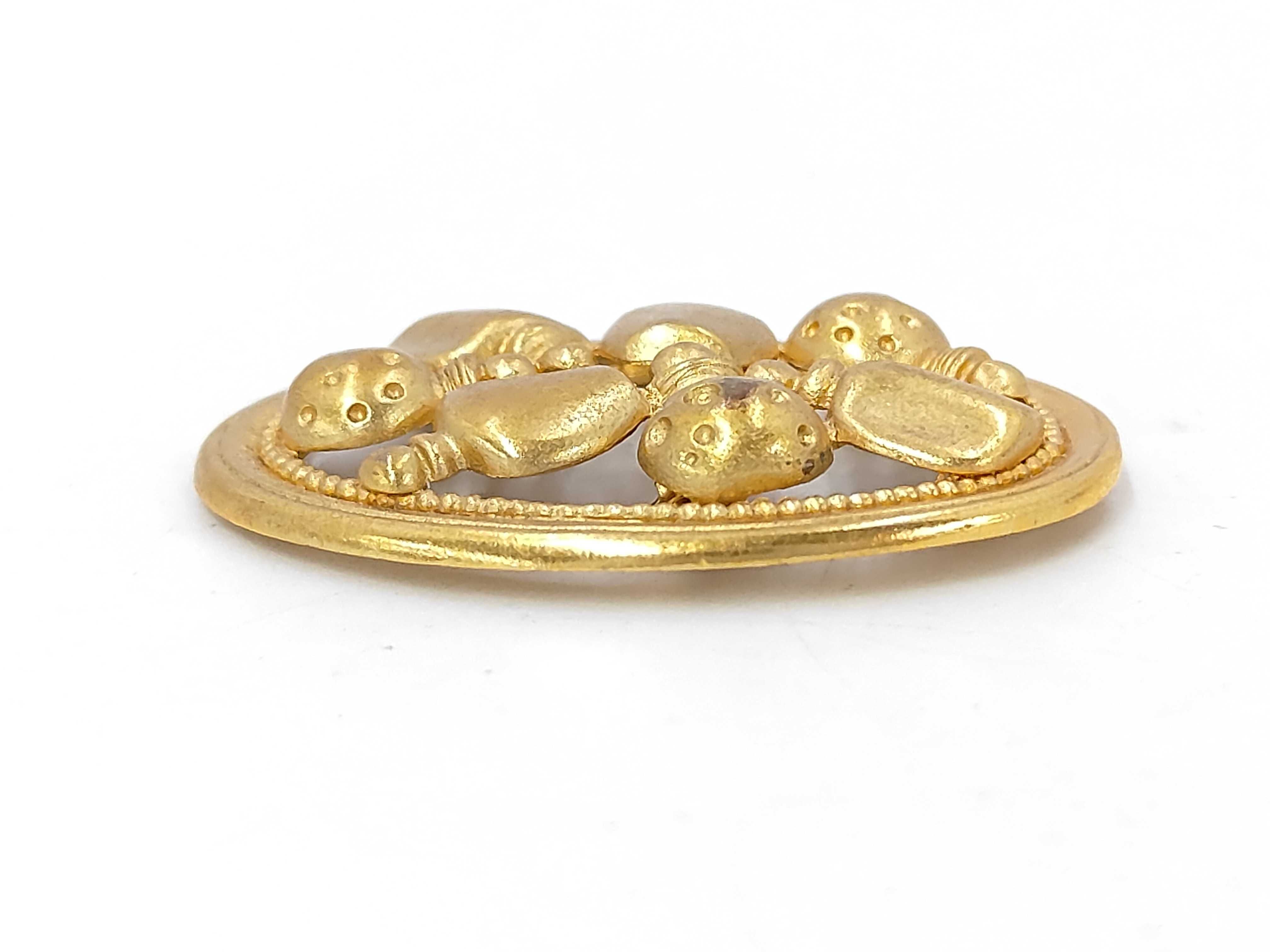 Oval Perfume Gold Brooch — view 2