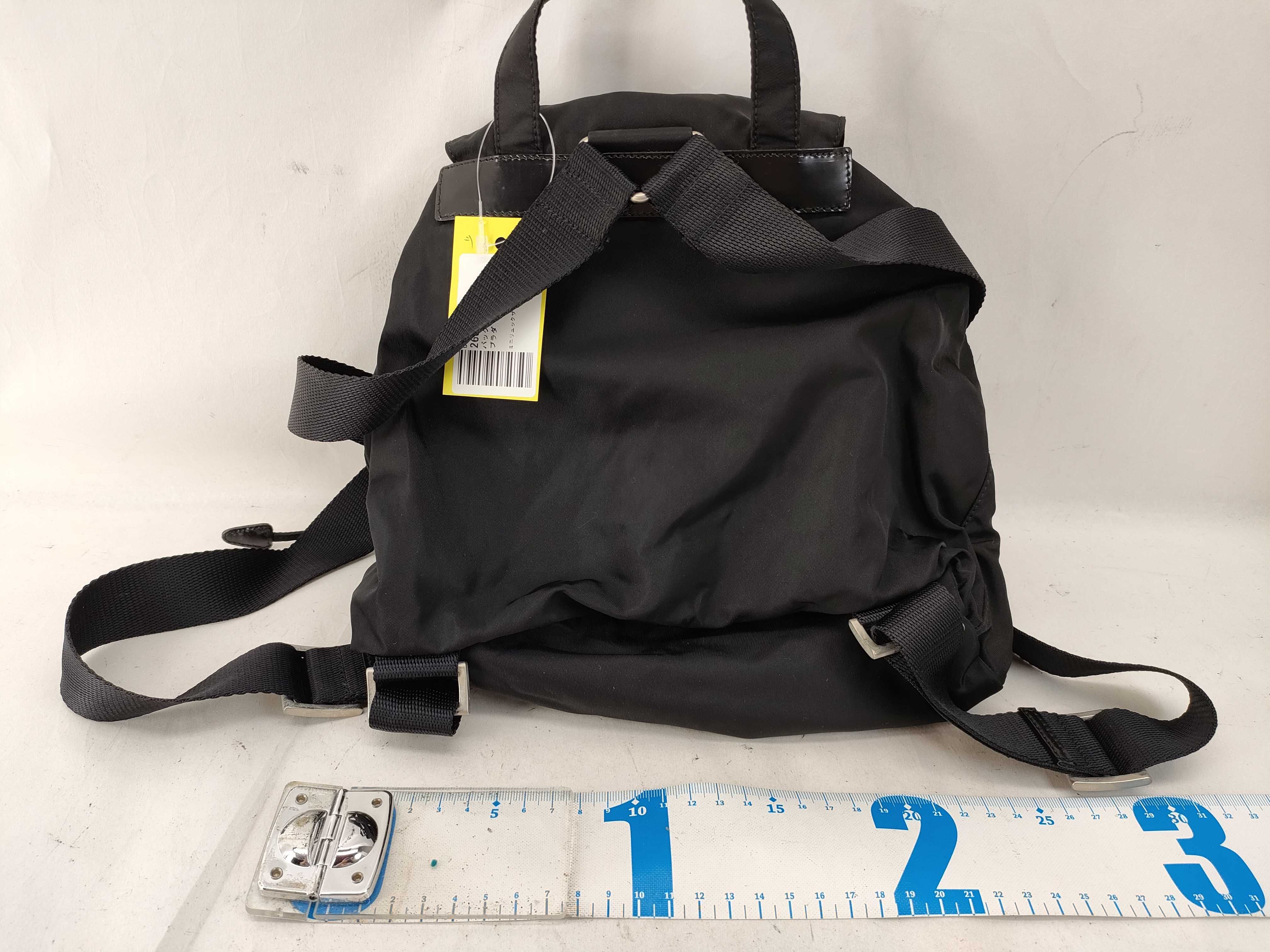 Nylon Mini Backpack with Triangle Logo — view 2