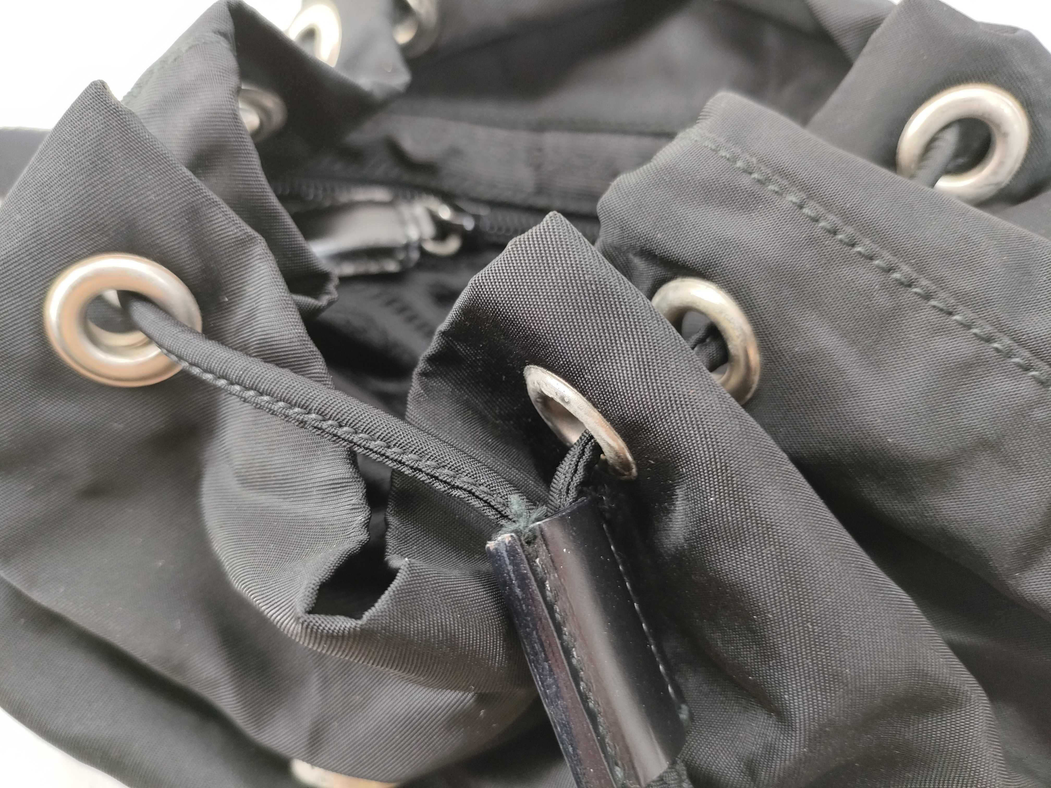 Nylon Mini Backpack with Triangle Logo — view 11
