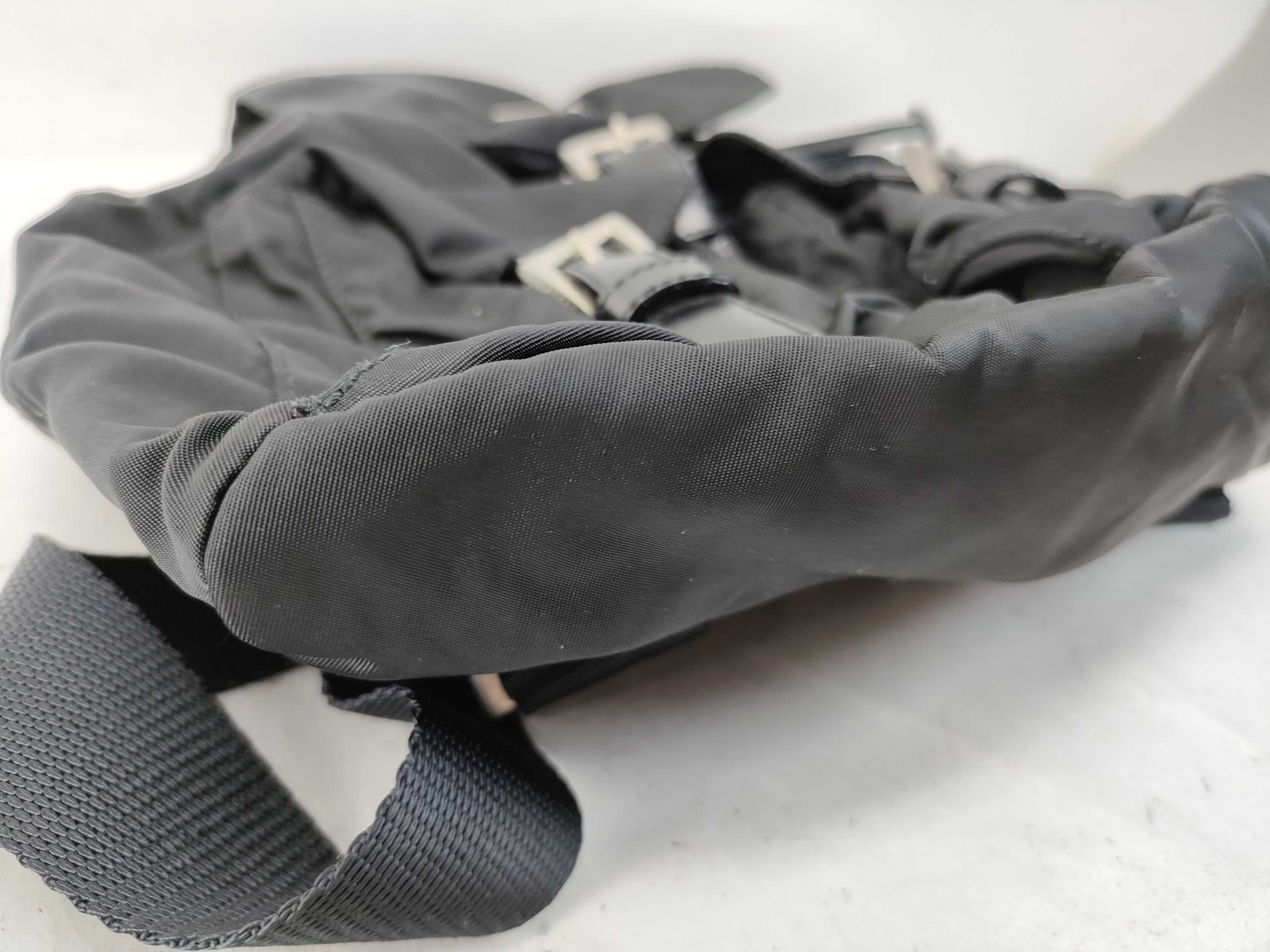 Nylon Mini Backpack with Triangle Logo — view 4