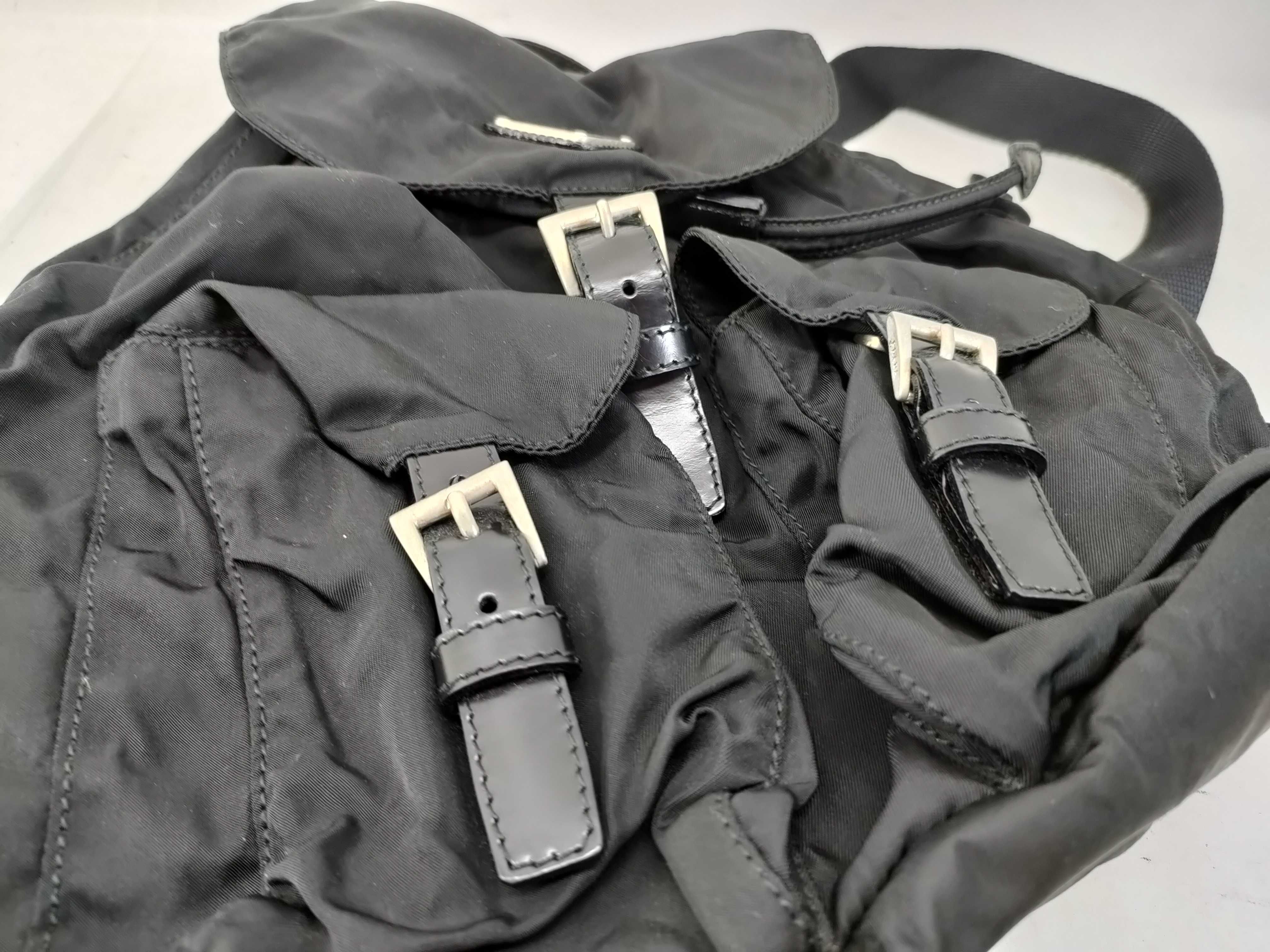 Nylon Mini Backpack with Triangle Logo — view 6