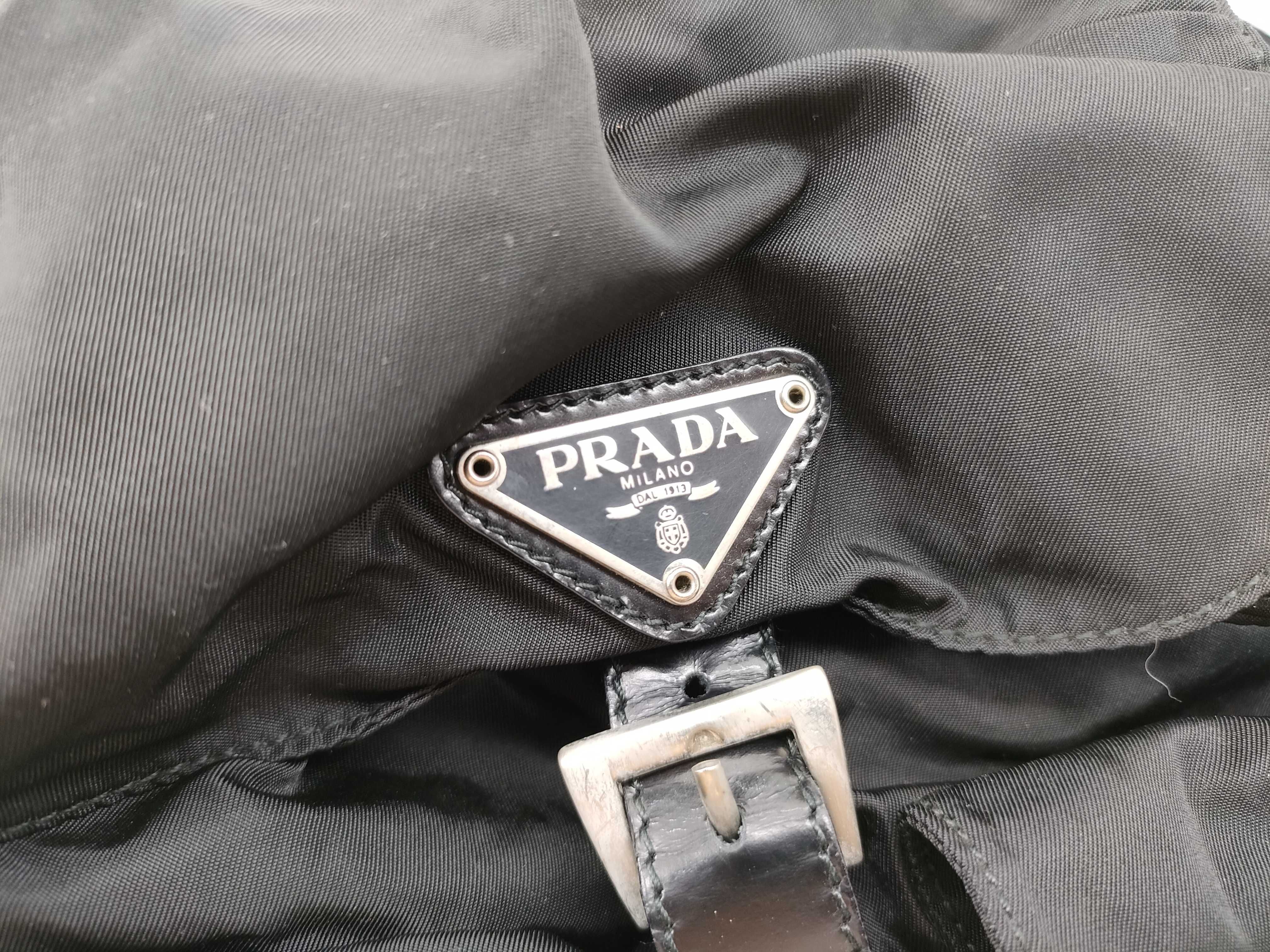 Nylon Mini Backpack with Triangle Logo — view 7