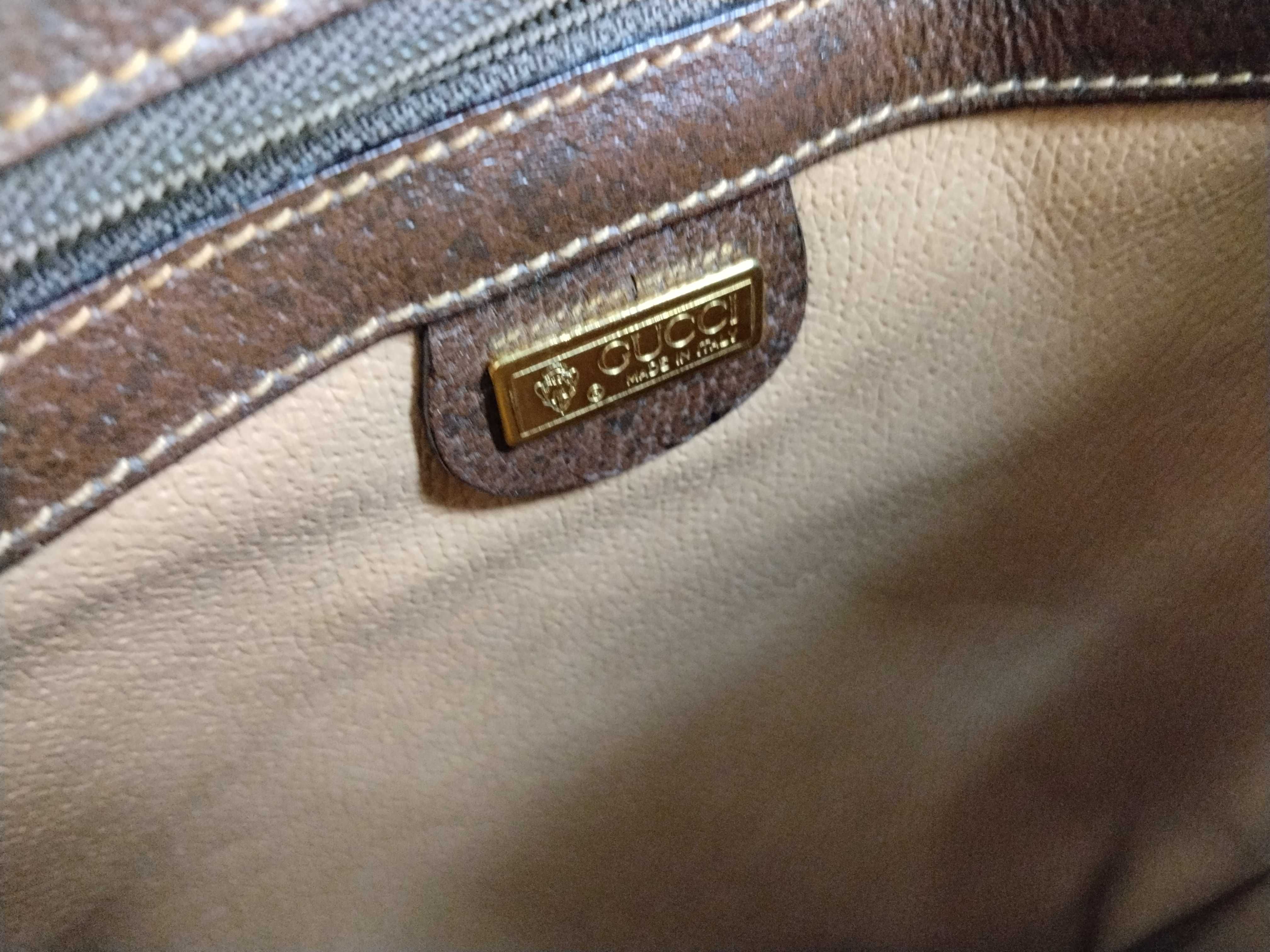 GG Supreme Gucci 001 116 091 GG Supreme Sherry Shoulder Bag PVC Leather Beige Shoulder Bag — view 11