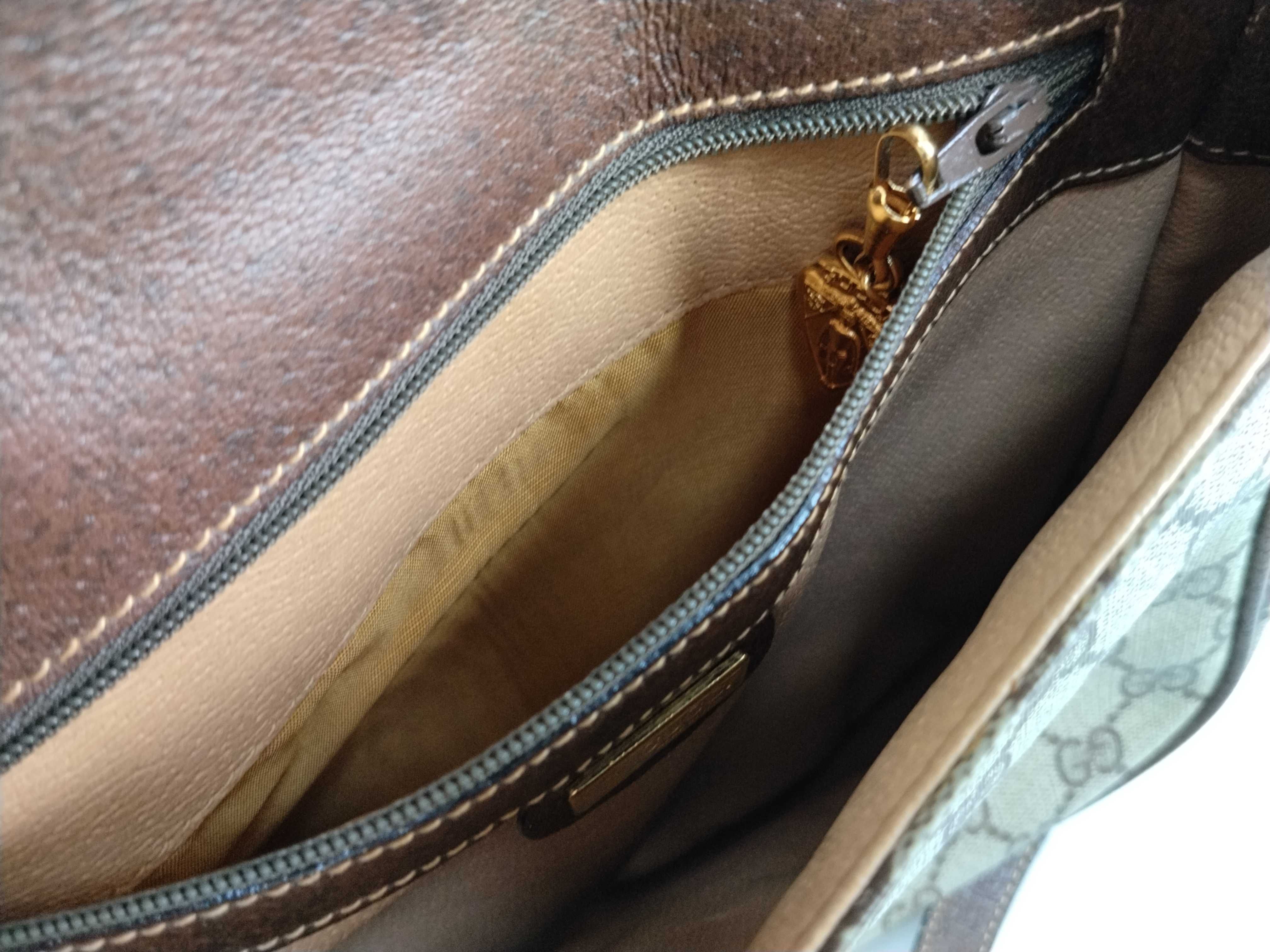 GG Supreme Gucci 001 116 091 GG Supreme Sherry Shoulder Bag PVC Leather Beige Shoulder Bag — view 12