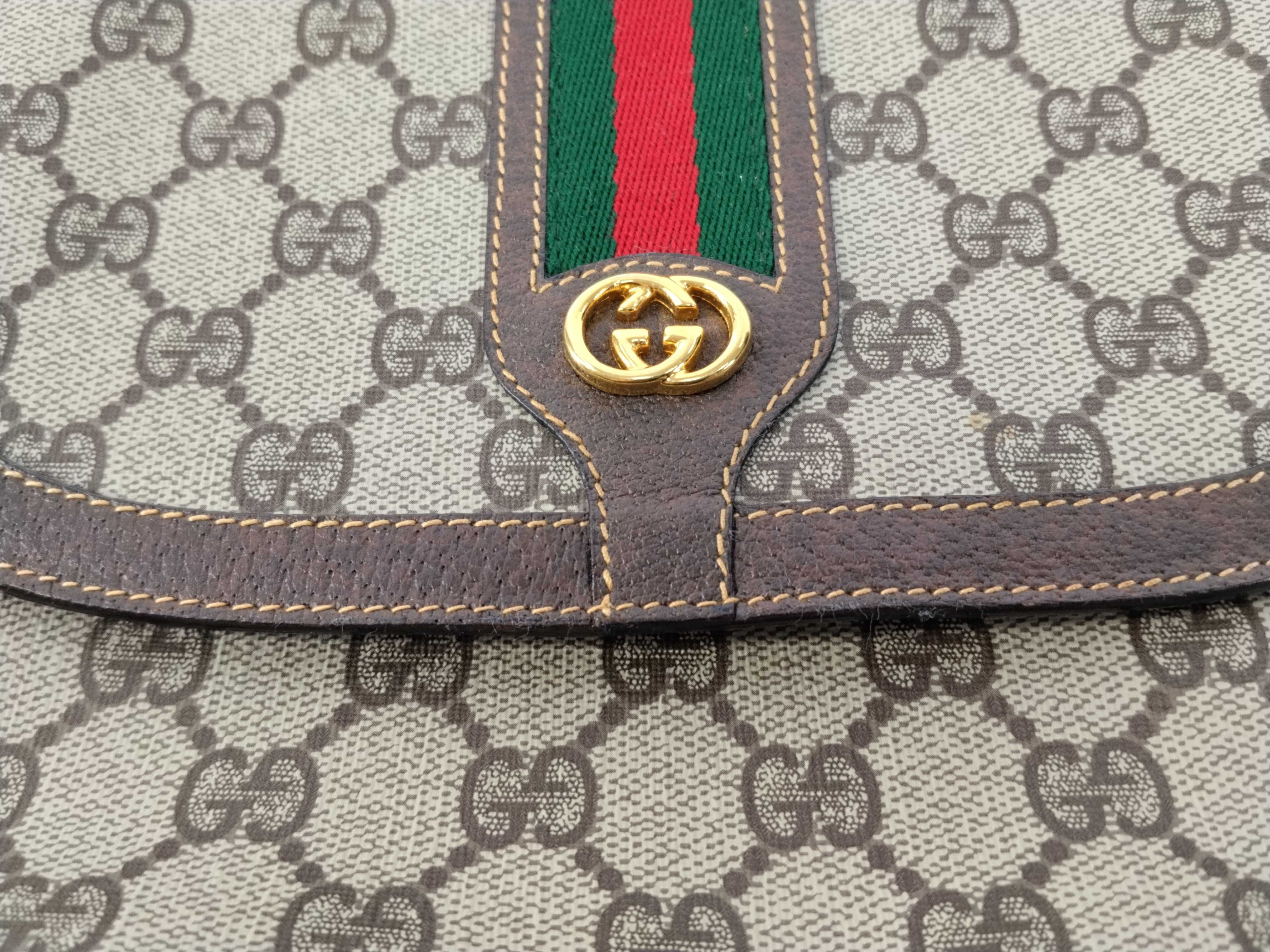 GG Supreme Gucci 001 116 091 GG Supreme Sherry Shoulder Bag PVC Leather Beige Shoulder Bag — view 8