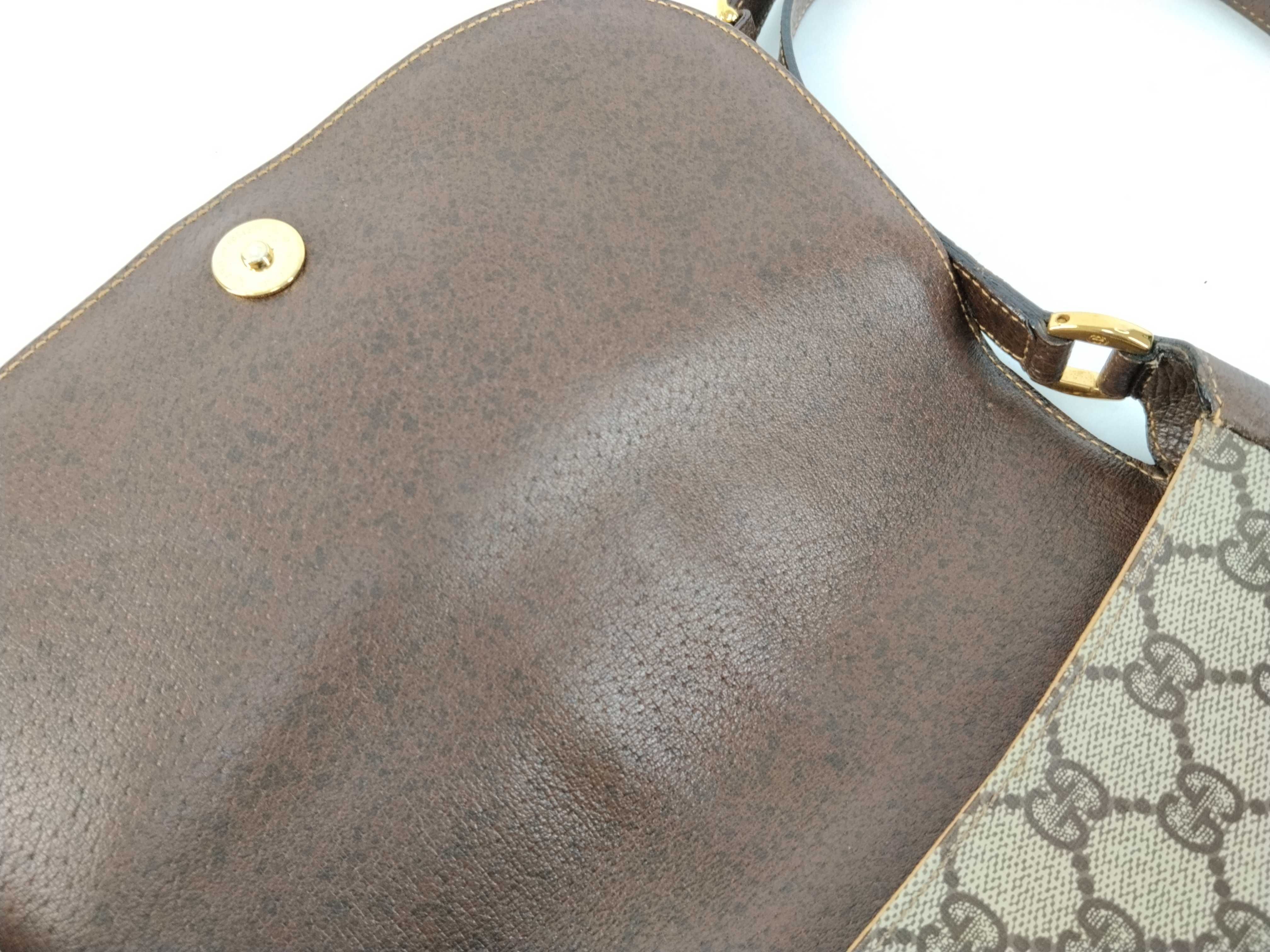 GG Supreme Gucci 001 116 091 GG Supreme Sherry Shoulder Bag PVC Leather Beige Shoulder Bag — view 9