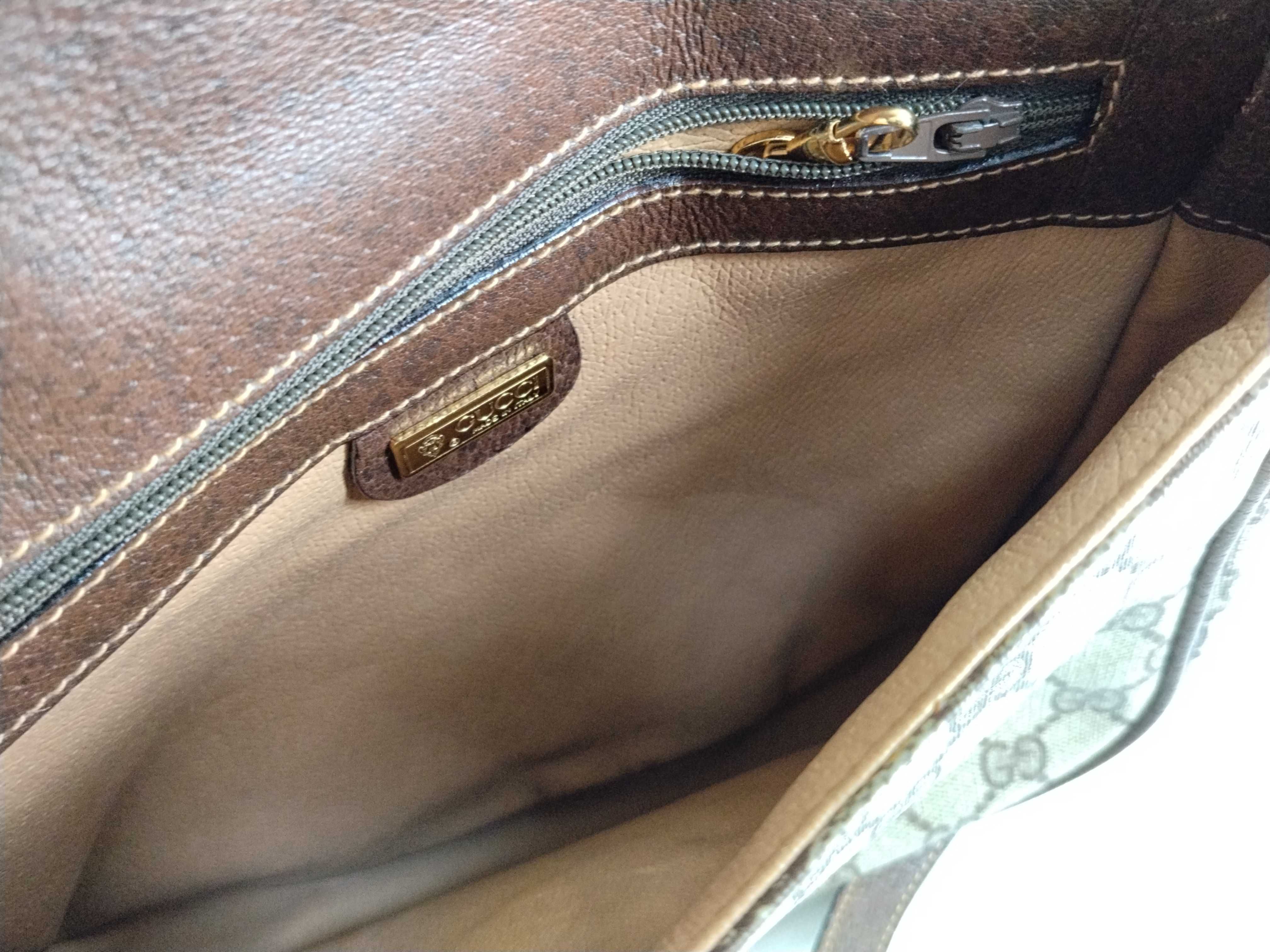 GG Supreme Gucci 001 116 091 GG Supreme Sherry Shoulder Bag PVC Leather Beige Shoulder Bag — view 10