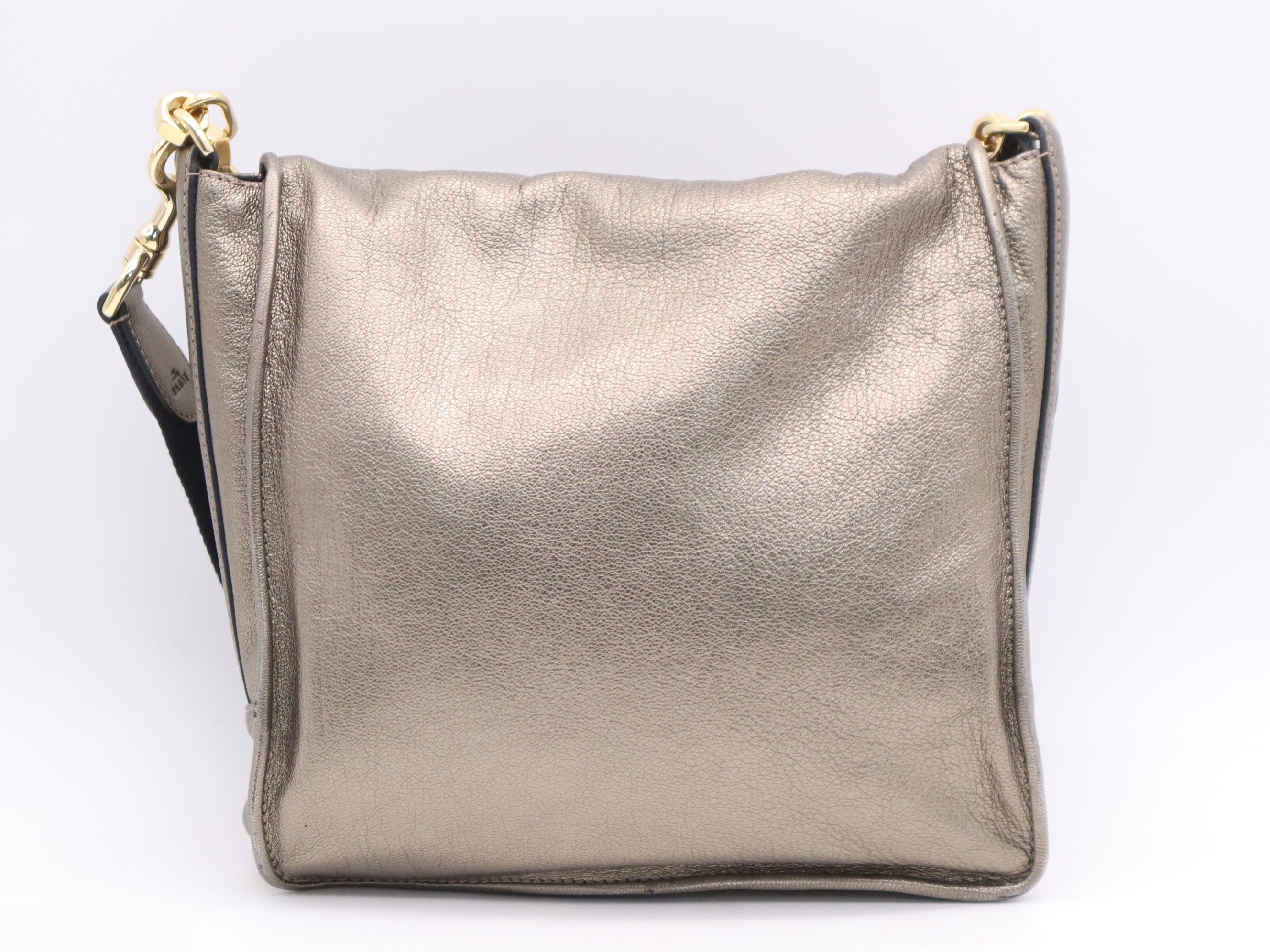 Leather Anagram 2-Way Shoulder Bag, Gold, GD Hardware — view 2