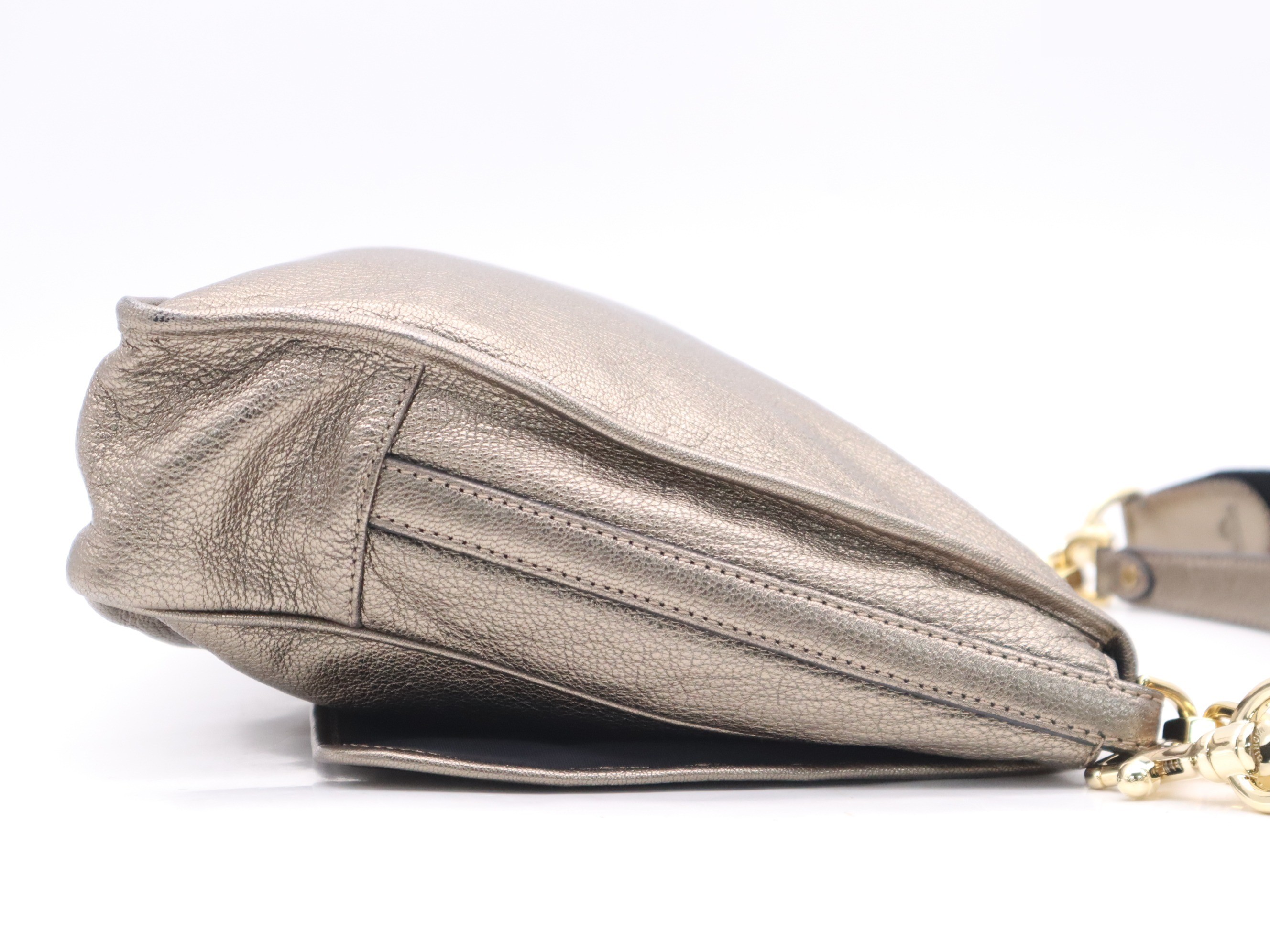 Leather Anagram 2-Way Shoulder Bag, Gold, GD Hardware — view 5
