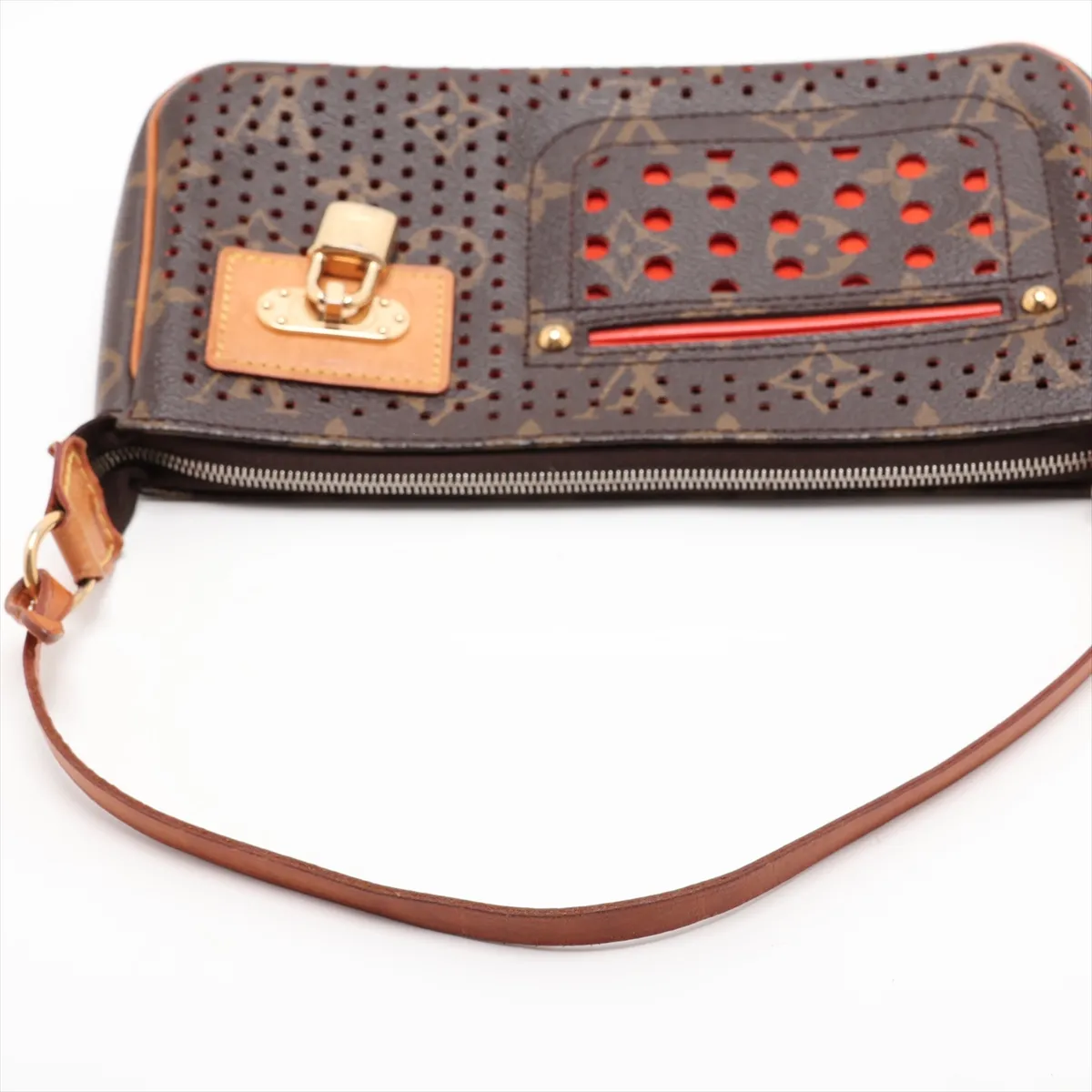 Monogram Perforated Pochette Accessoires M95185 BA0026 Brown — view 5