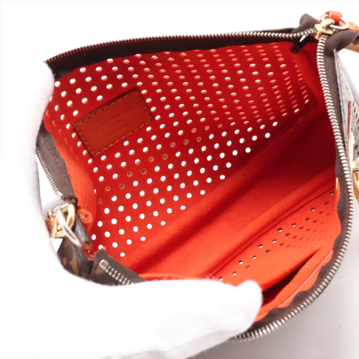 Monogram Perforated Pochette Accessoires M95185 BA0026 Brown — view 7