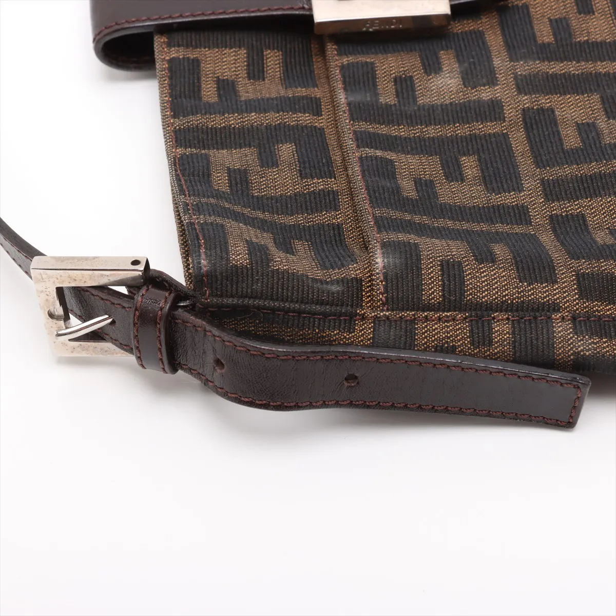 Zucca Mamma Bucket Canvas x Leather Shoulder Bag Brown — view 11