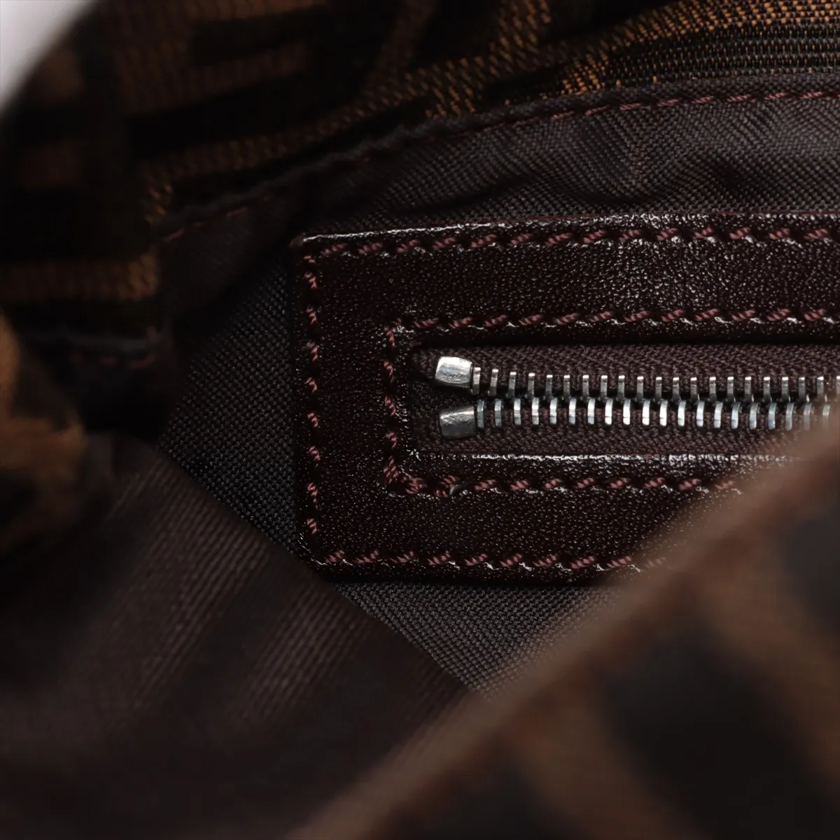 Zucca Mamma Bucket Canvas x Leather Shoulder Bag Brown — view 14
