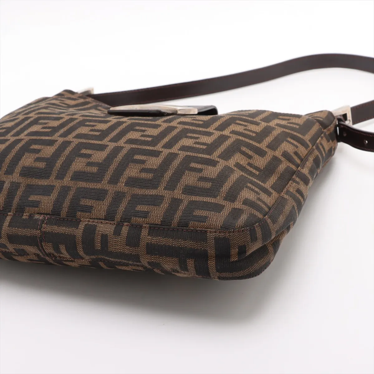 Zucca Mamma Bucket Canvas x Leather Shoulder Bag Brown — view 3