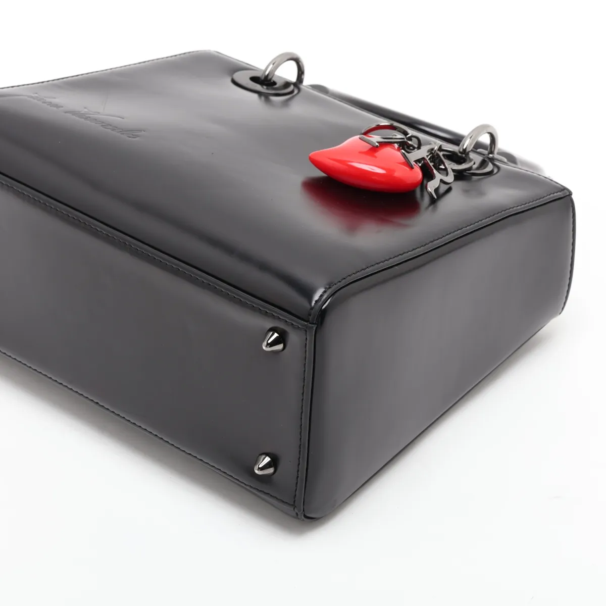 Lady Dior Leather 2-Way Handbag, Black — view 3