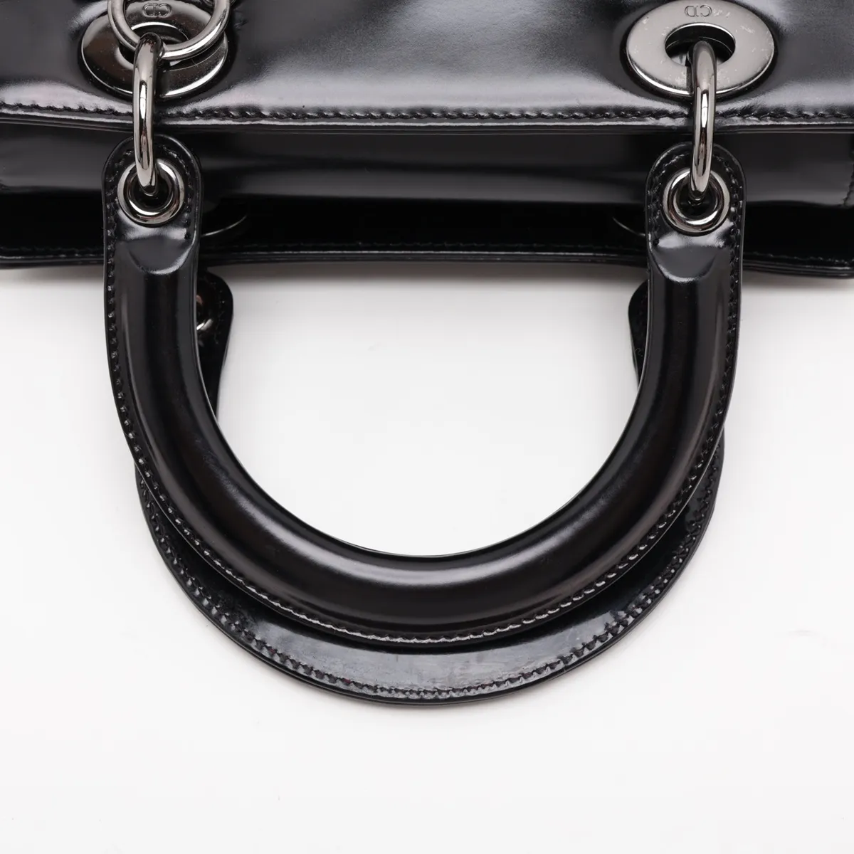 Lady Dior Leather 2-Way Handbag, Black — view 5