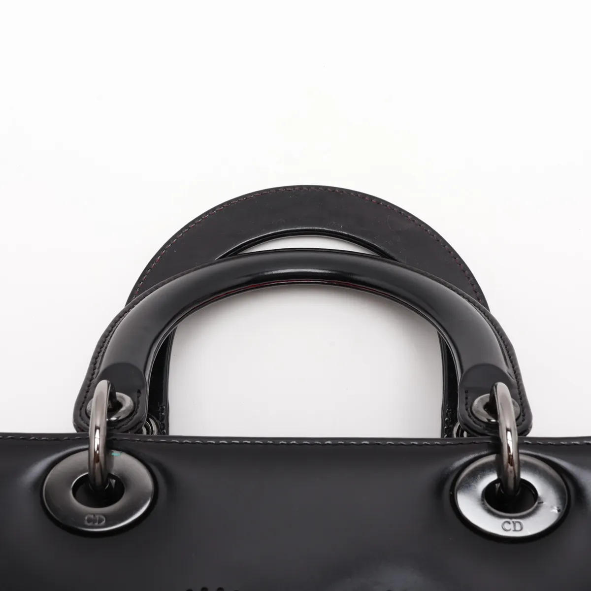 Lady Dior Leather 2-Way Handbag, Black — view 6
