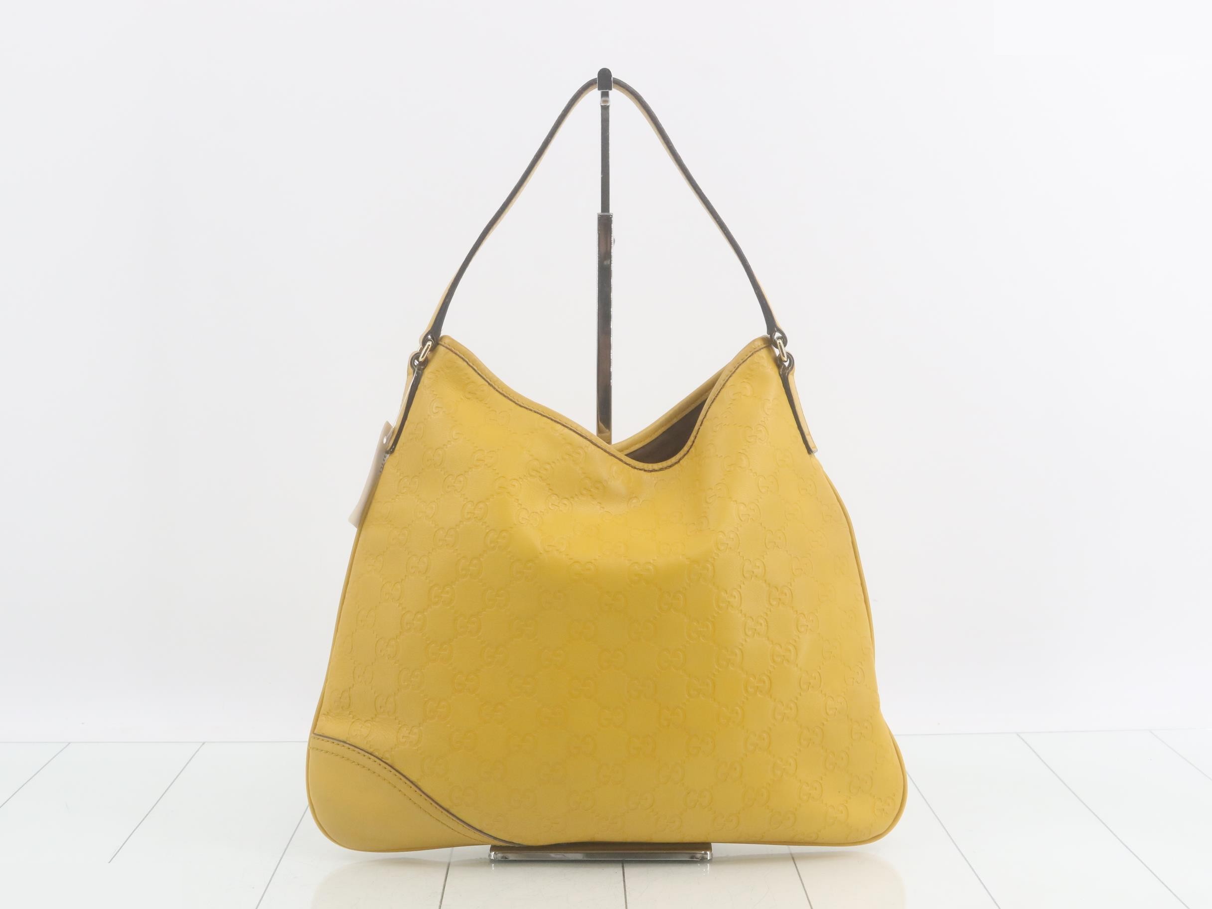 Double G Leather Shoulder Bag, Yellow — view 2