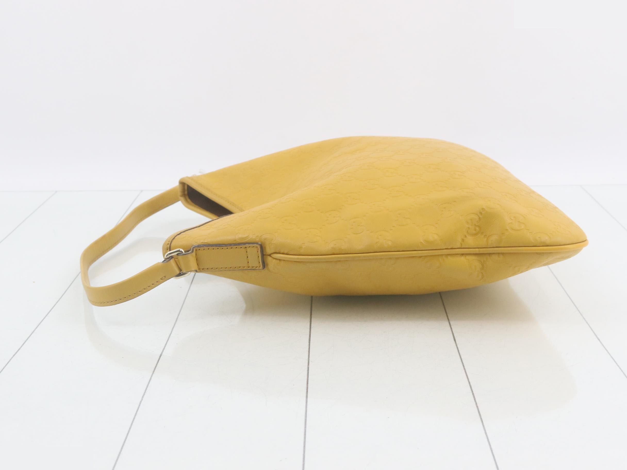 Double G Leather Shoulder Bag, Yellow — view 4