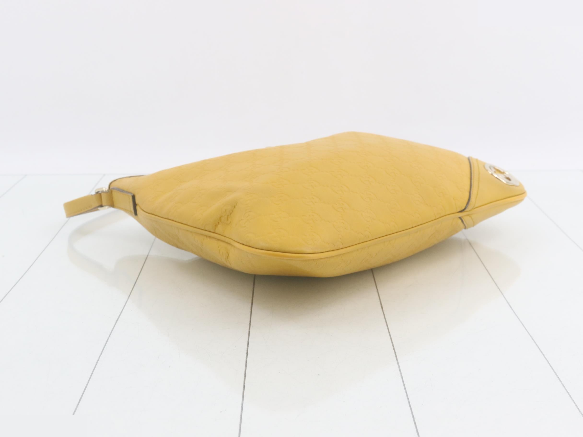 Double G Leather Shoulder Bag, Yellow — view 5