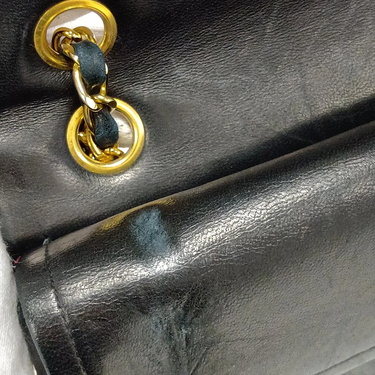 Matelassé 25 Lambskin Double Flap Double Chain Bag, Black with Gold Hardware, 129049 (Serial Number 0-series, A01112) — view 15