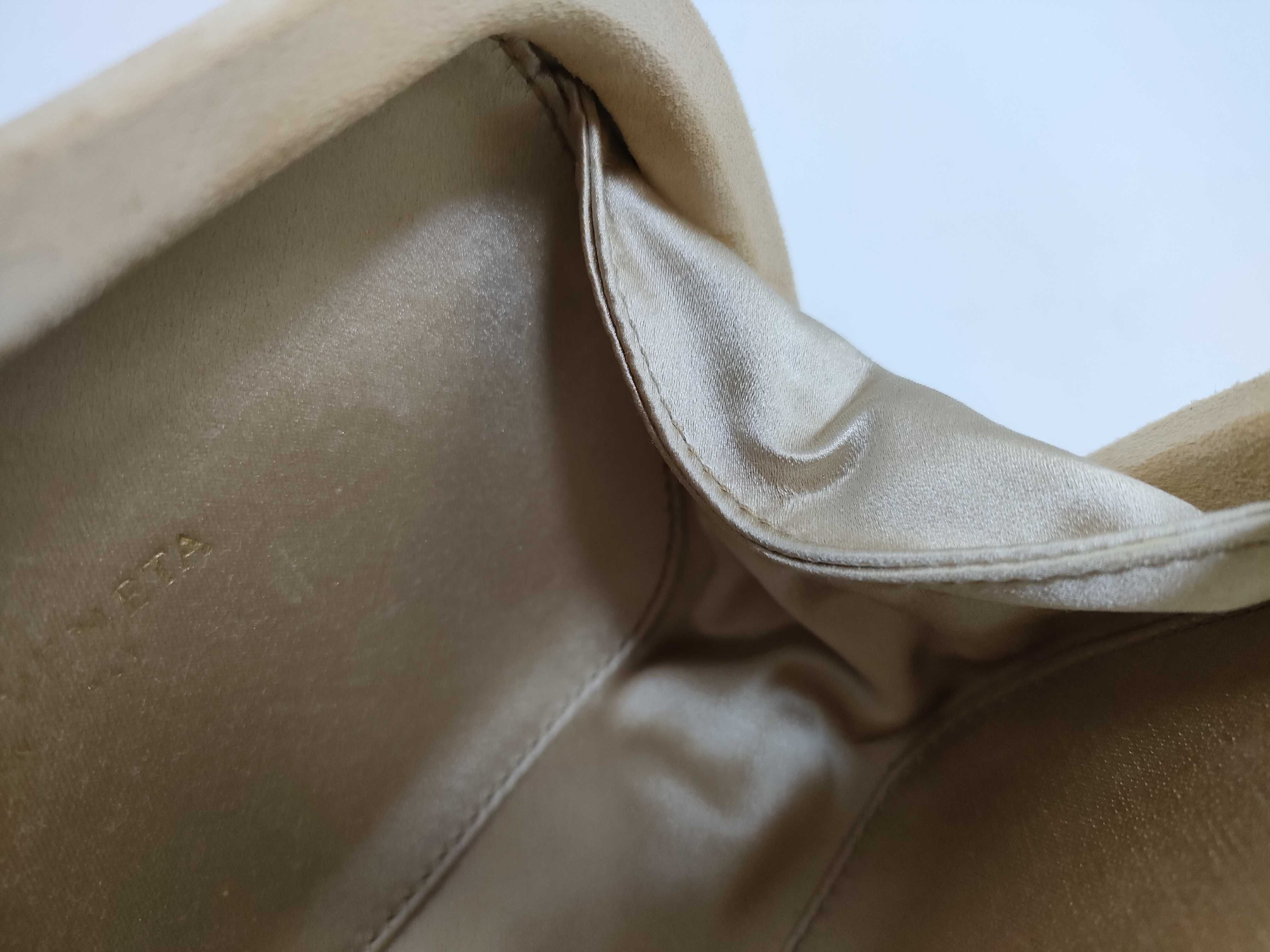 Intrecciato ID- Satin Intrecciato Knot Clutch Bag Beige — view 8