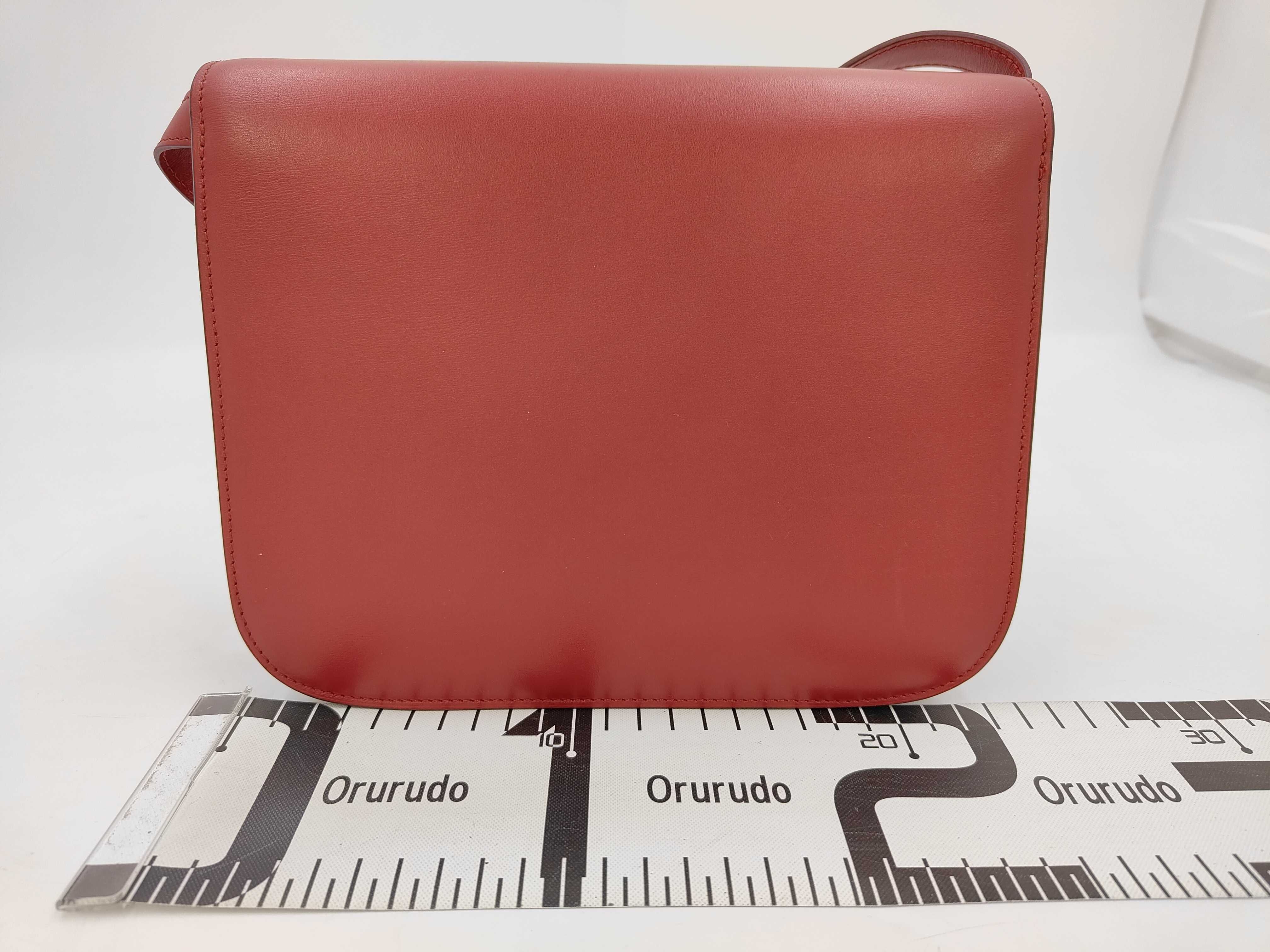 Classic Box Leather Shoulder Bag, Red — view 2