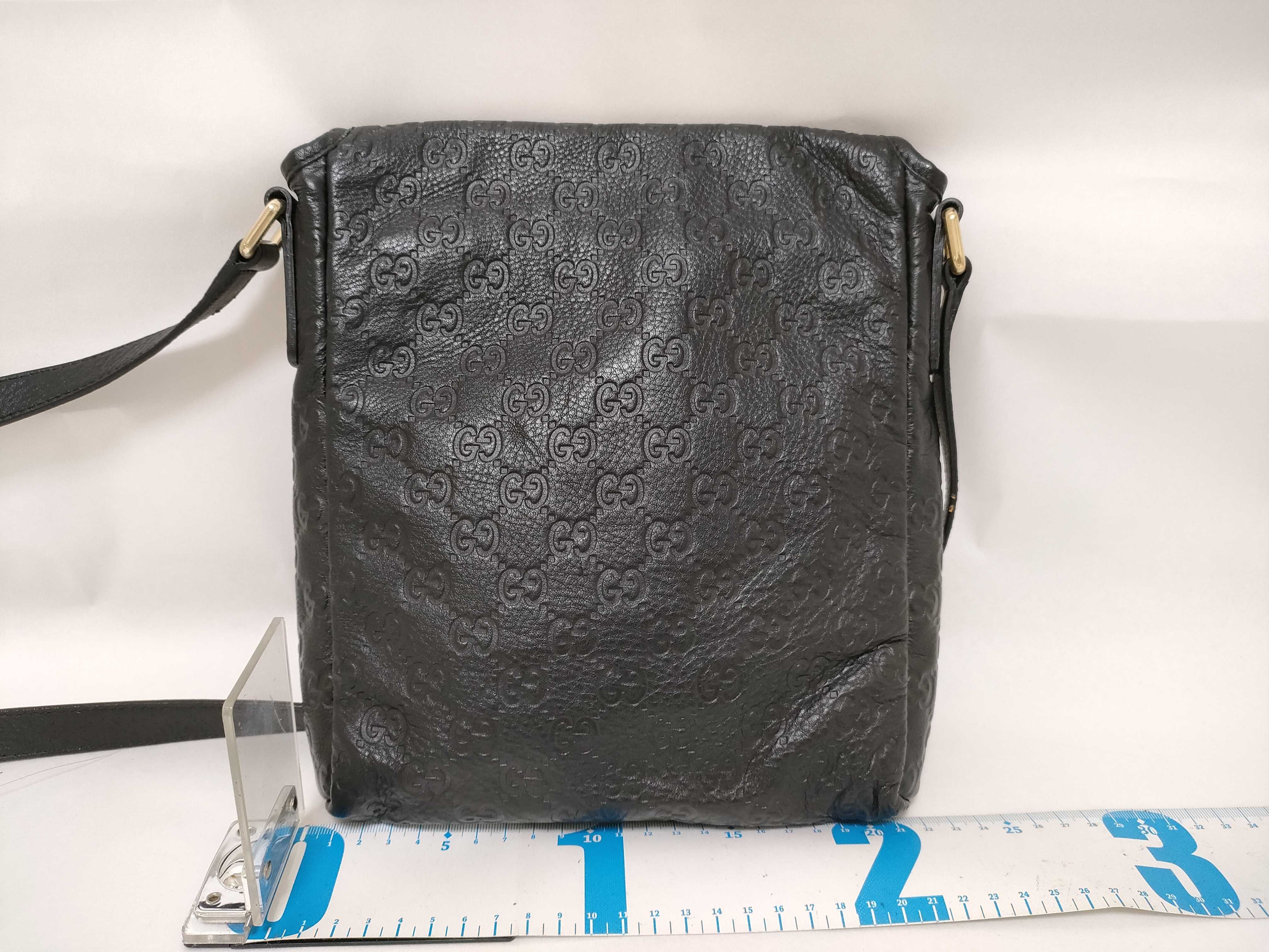 Guccissima Leather Shoulder Bag, Black, 223666 — view 2