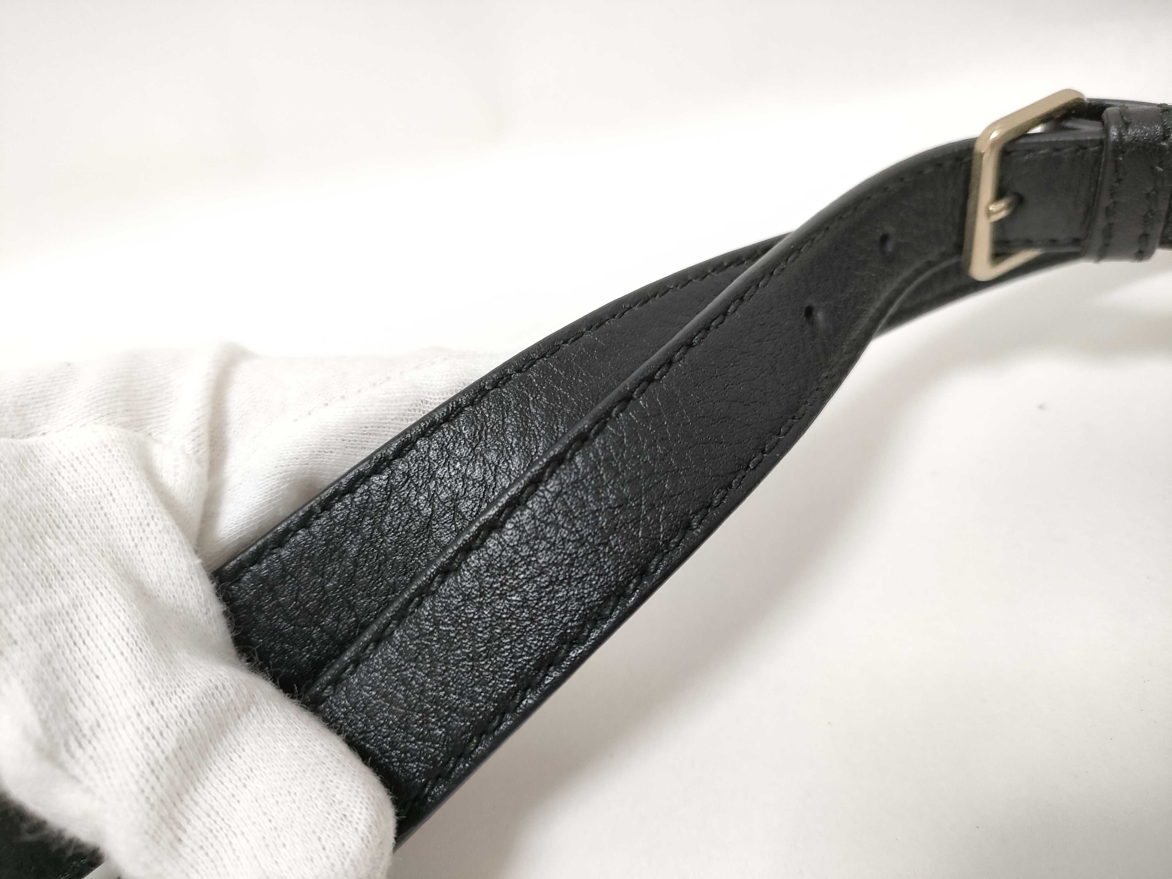Guccissima Leather Shoulder Bag, Black, 223666 — view 4